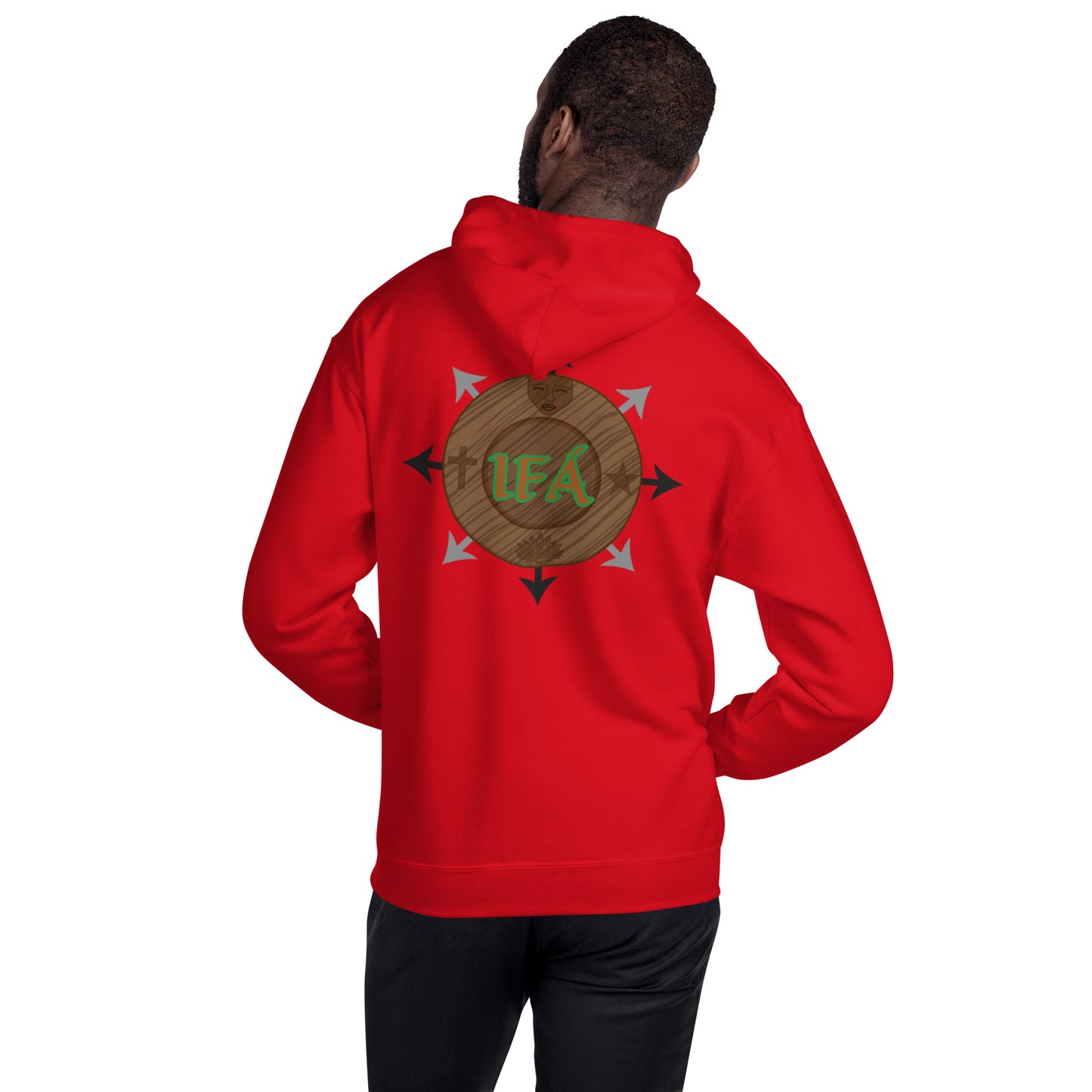 Egbe Iré ÀWO Logo Orunmila embroidered IFA Isese Reverse Unisex Hoodie