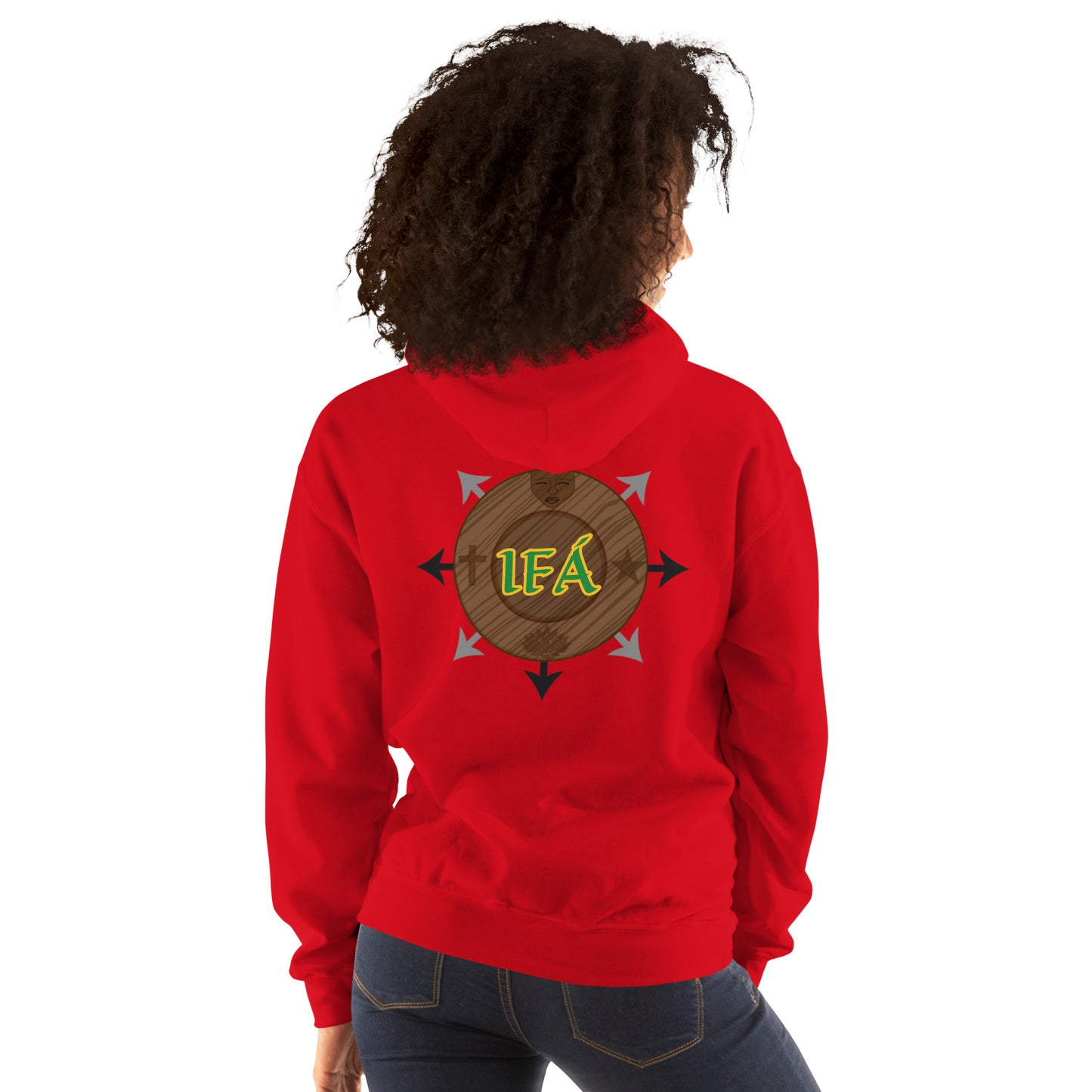 Egbe Iré ÀWO Logo Iyaami Ájé embroidered IFA Awo Lucumi Unisex Hoodie