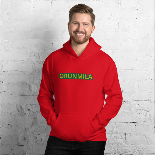 Egbe Iré ÀWO Logo Orunmila embroidered IFA Lucumi reversed Unisex Hoodie