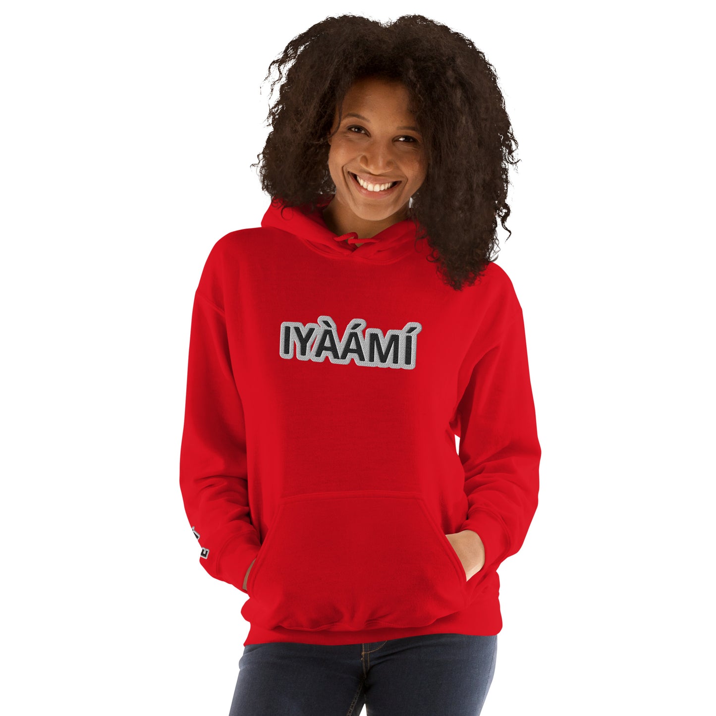 Egbe Iré ÀWO Logo iyaami embroidered Aje 3 Unisex Hoodie