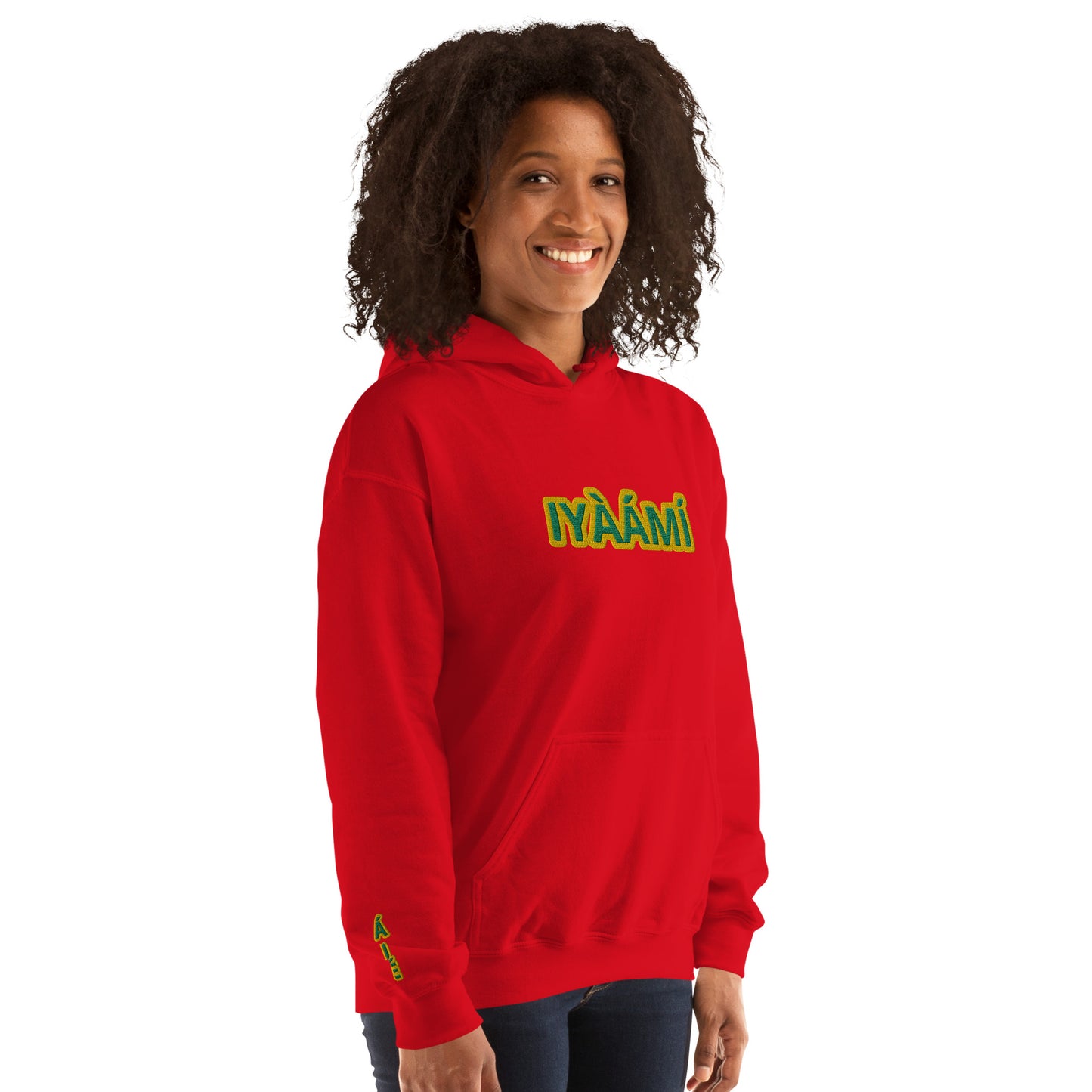 Egbe Iré ÀWO Logo Iyaami Ájé embroidered IFA Awo Lucumi Unisex Hoodie