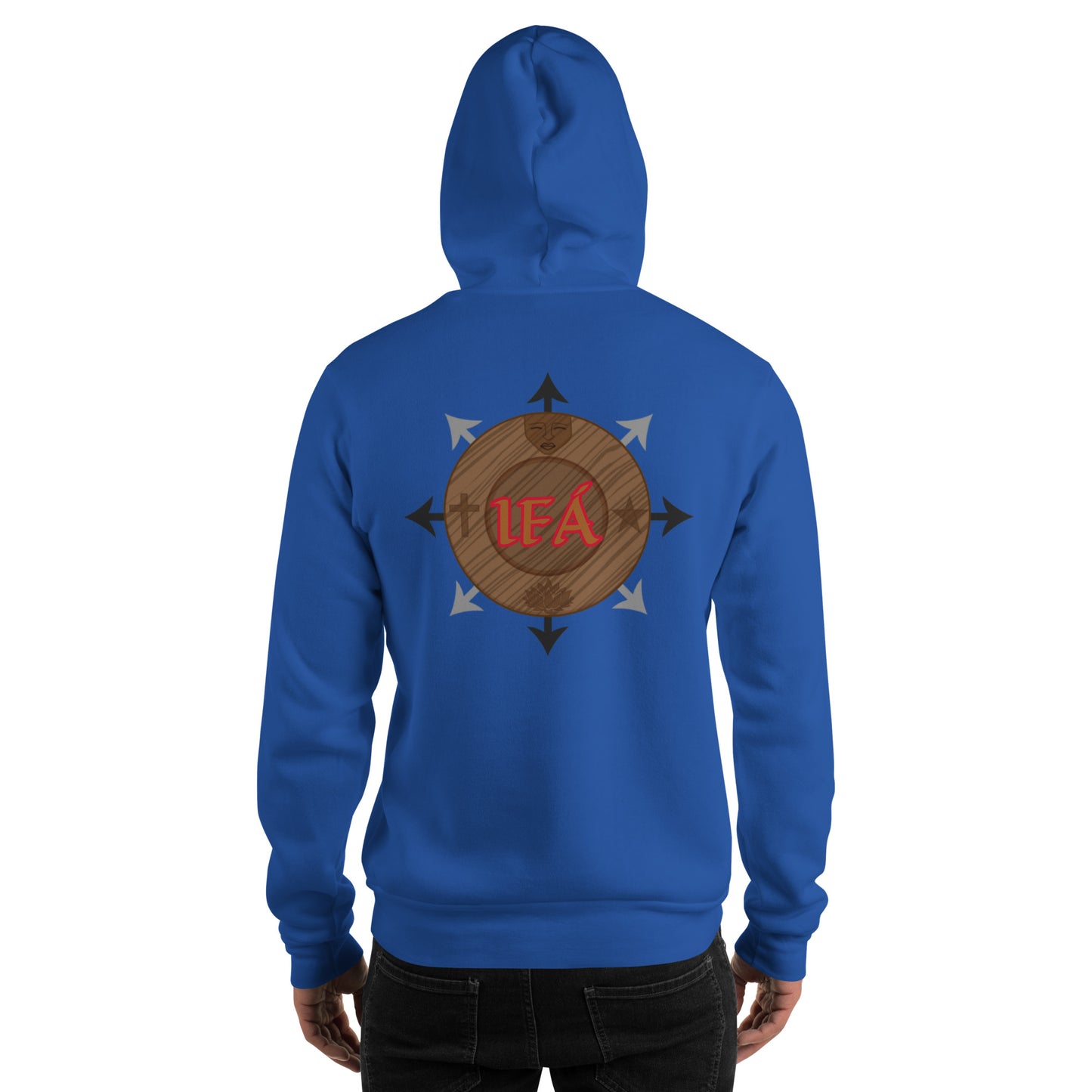 Egbe Iré ÀWO Logo Orunmila embroidered IFA  Gold/Red Unisex Hoodie