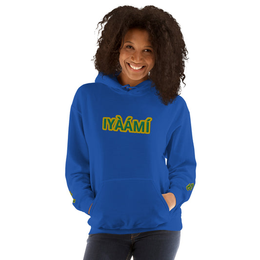 Egbe Iré ÀWO Logo Iyaami Ájé embroidered IFA Awo Lucumi Unisex Hoodie