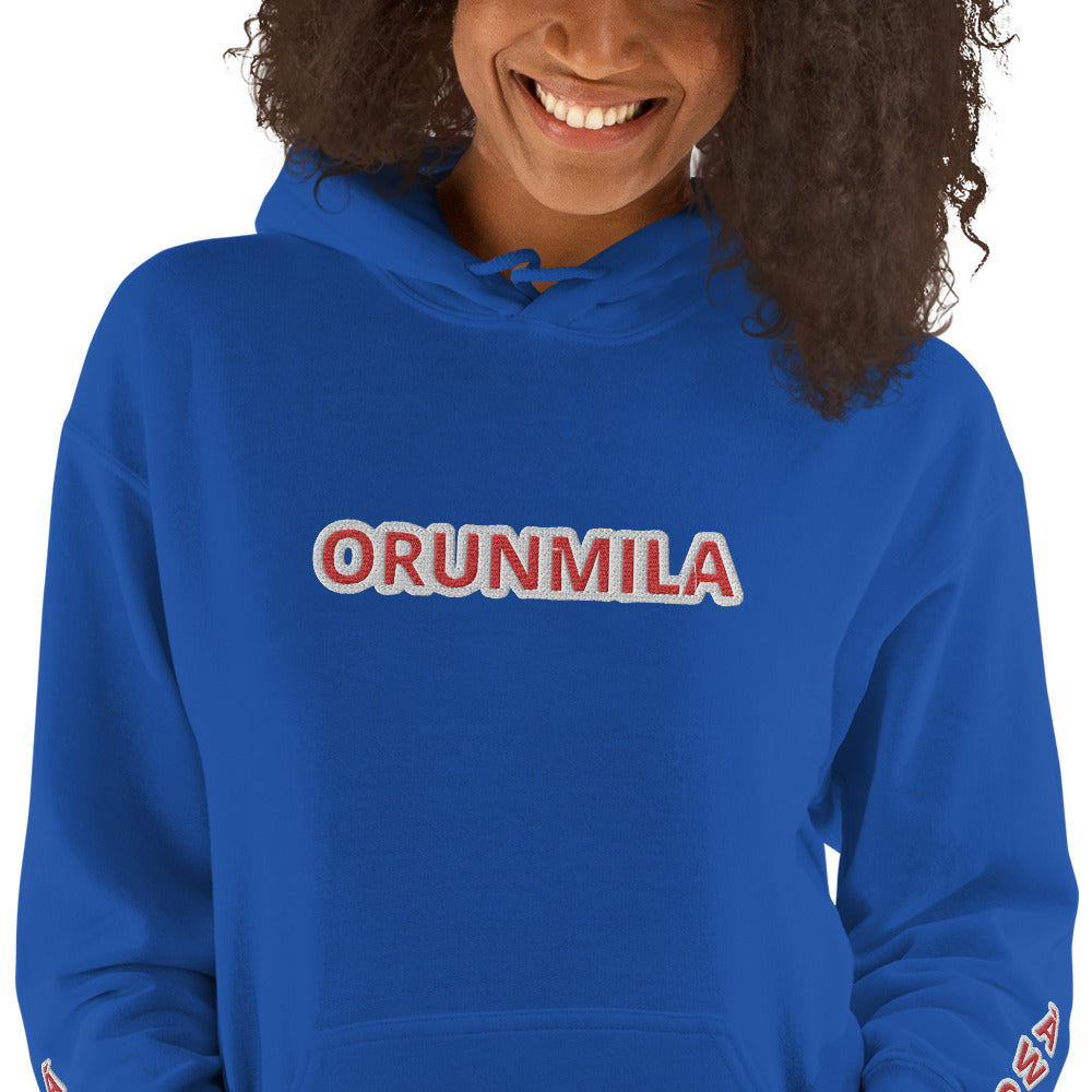 Egbe Iré ÀWO Logo Orunmila embroidered Aje 4 Unisex Hoodie