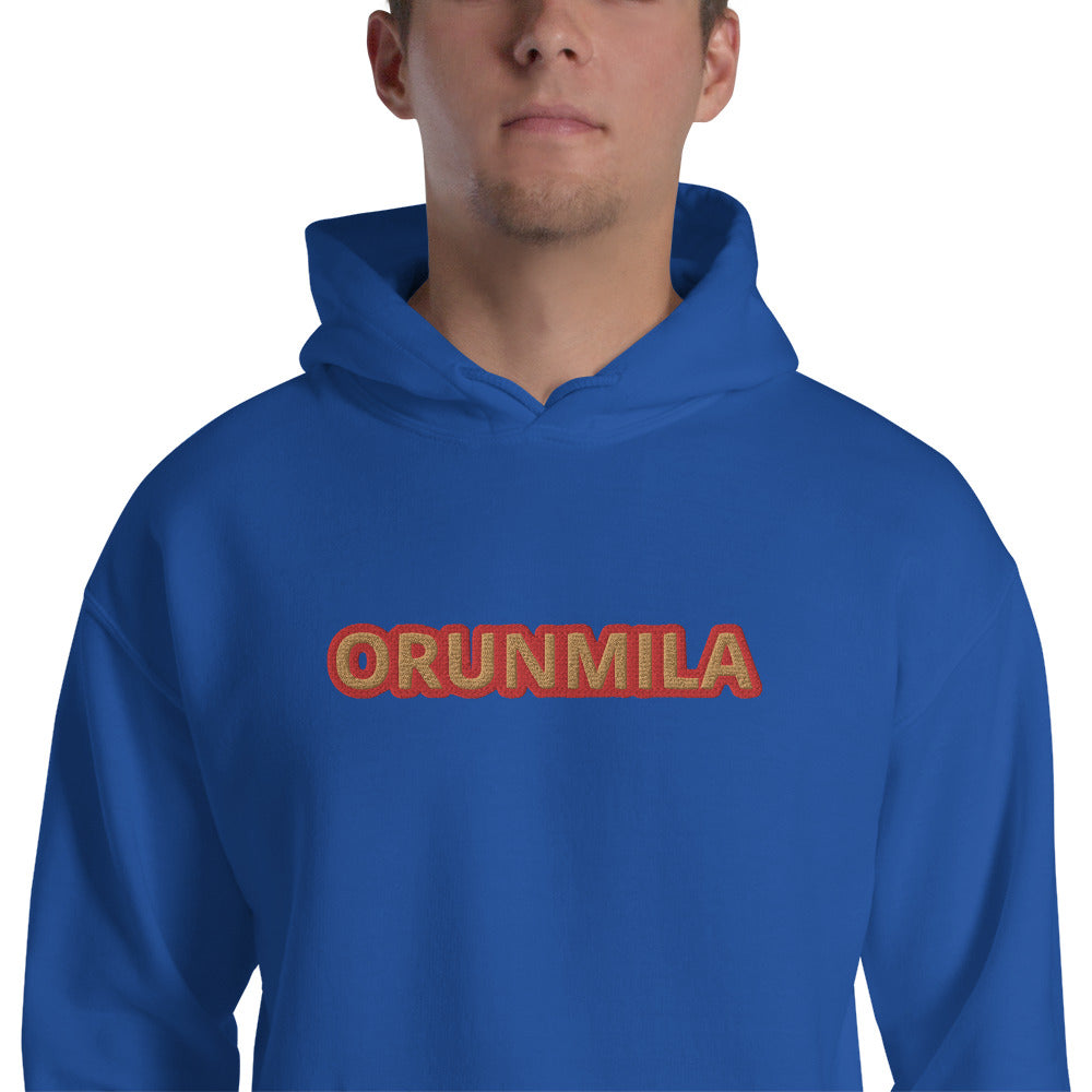 Egbe Iré ÀWO Logo Orunmila embroidered IFA  Gold/Red Unisex Hoodie