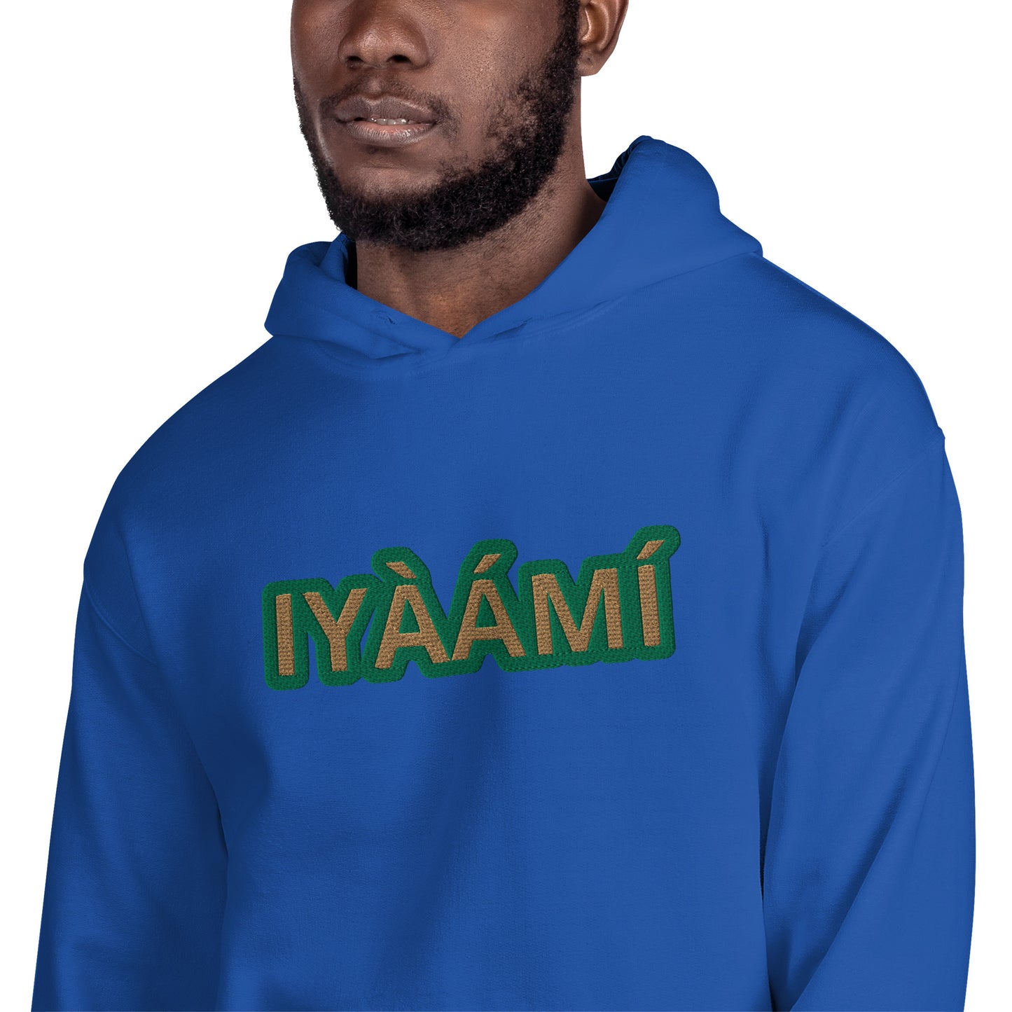 Egbe Iré ÀWO Logo Iyaami Ájé embroidered IFA Awo  Isese Reverse Hoodie