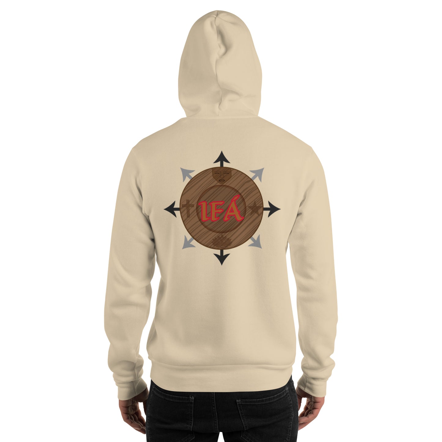 Egbe Iré ÀWO Logo Orunmila embroidered IFA  Gold/Red Unisex Hoodie