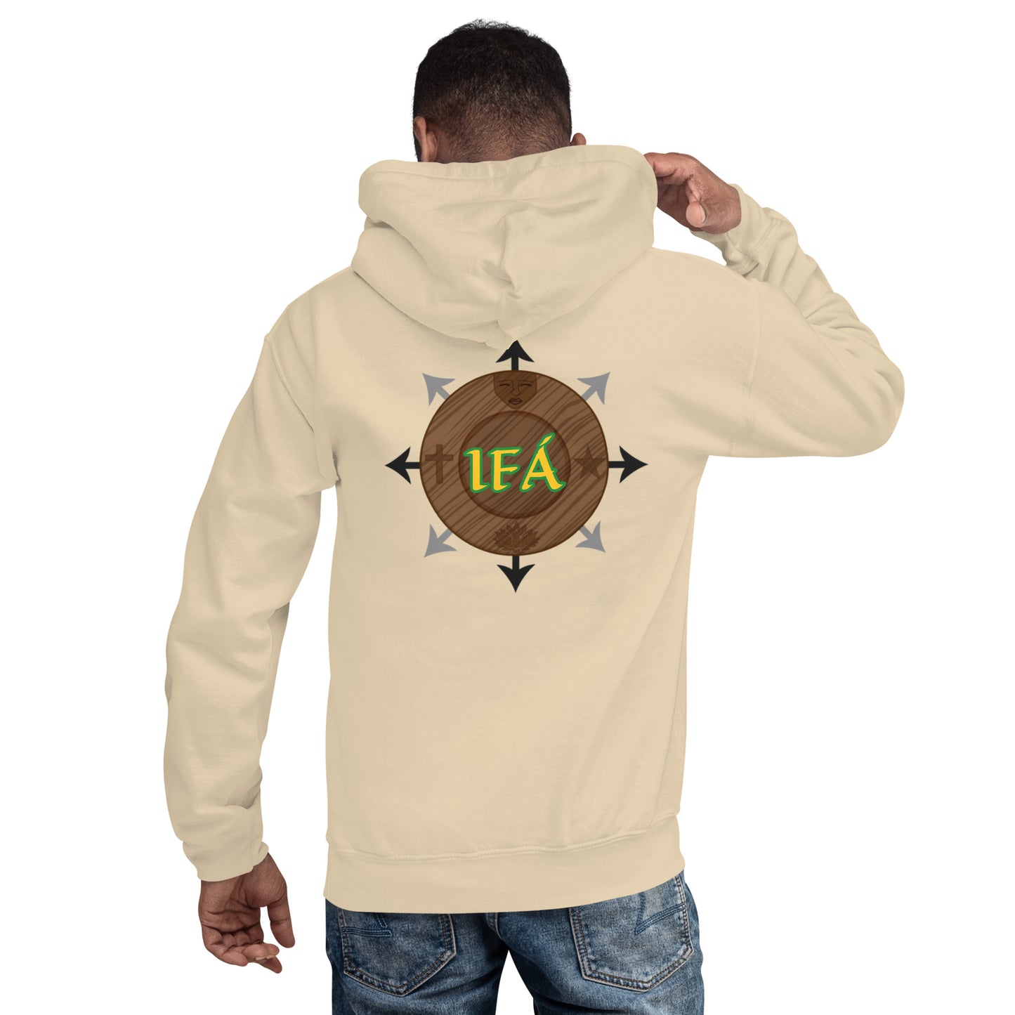 Egbe Iré ÀWO Logo Iyaami Ájé embroidered IFA Awo Lucumi Reverse Unisex Hoodie