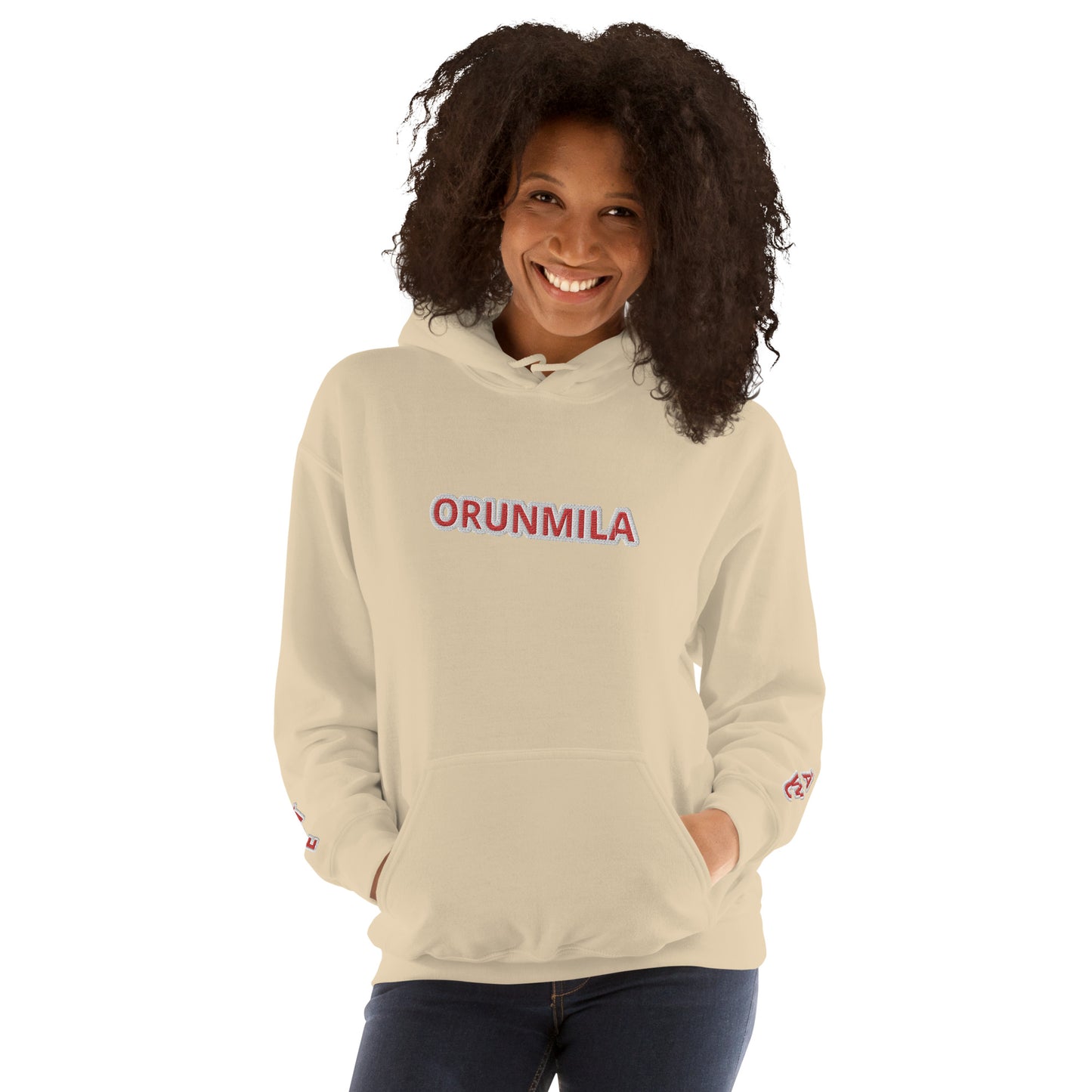 Egbe Iré ÀWO Logo Orunmila embroidered Aje 4 Unisex Hoodie