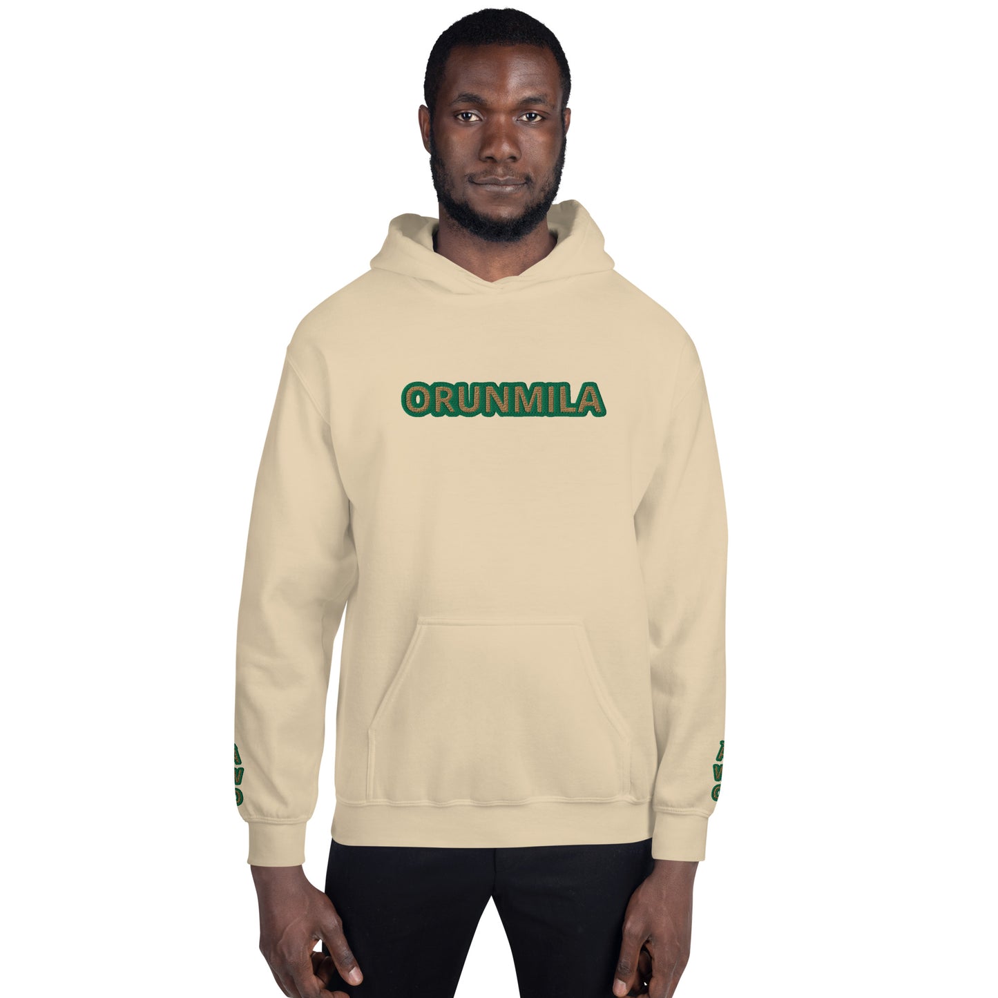 Egbe Iré ÀWO Logo Orunmila embroidered IFA Isese Reverse Unisex Hoodie