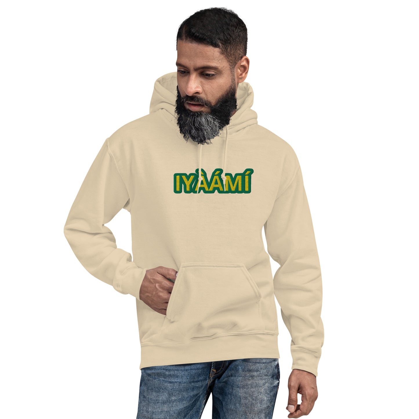 Egbe Iré ÀWO Logo Iyaami Ájé embroidered IFA Awo Lucumi Reverse Unisex Hoodie