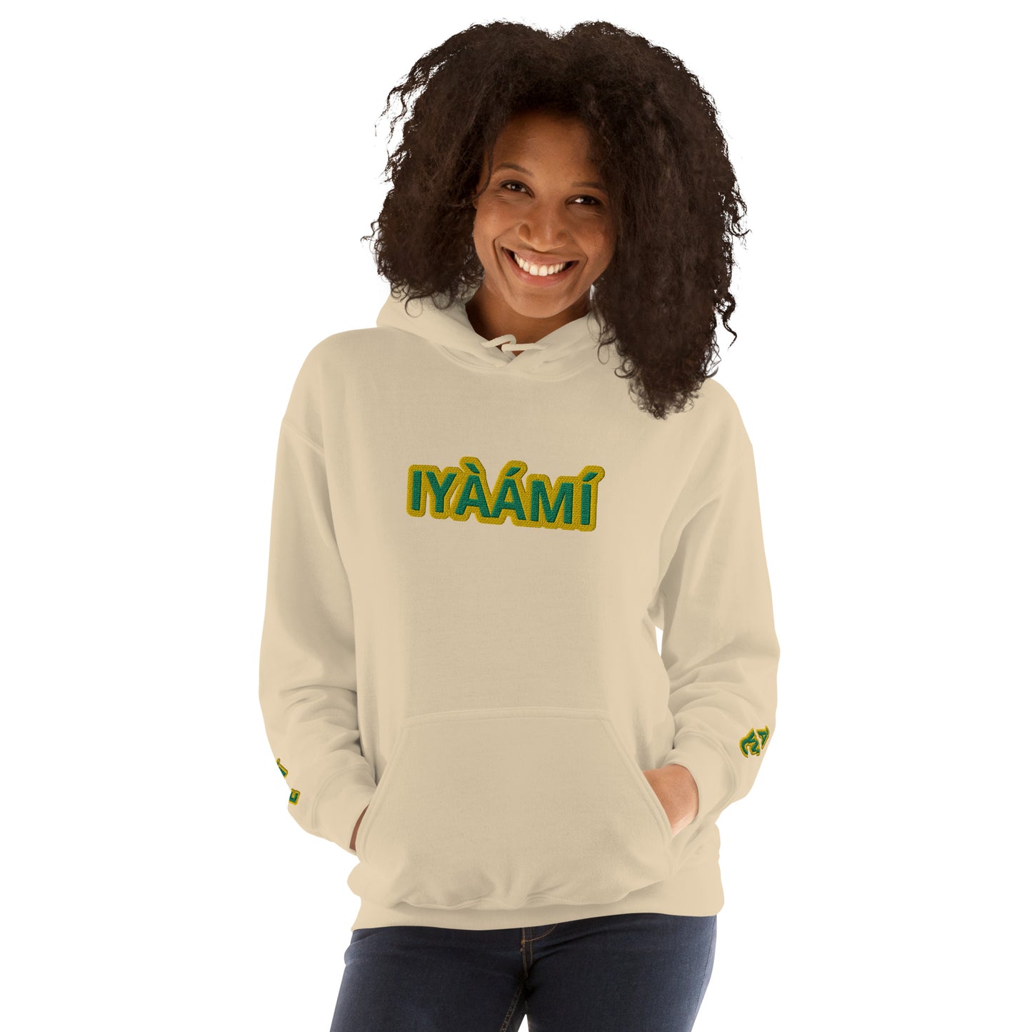 Egbe Iré ÀWO Logo Iyaami Ájé embroidered IFA Awo Lucumi Unisex Hoodie