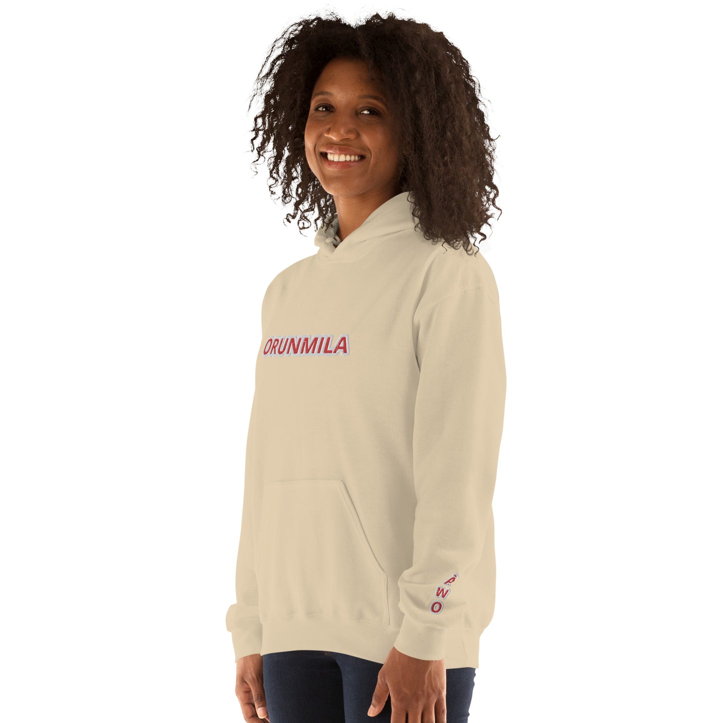 Egbe Iré ÀWO Logo Orunmila embroidered Aje 4 Unisex Hoodie