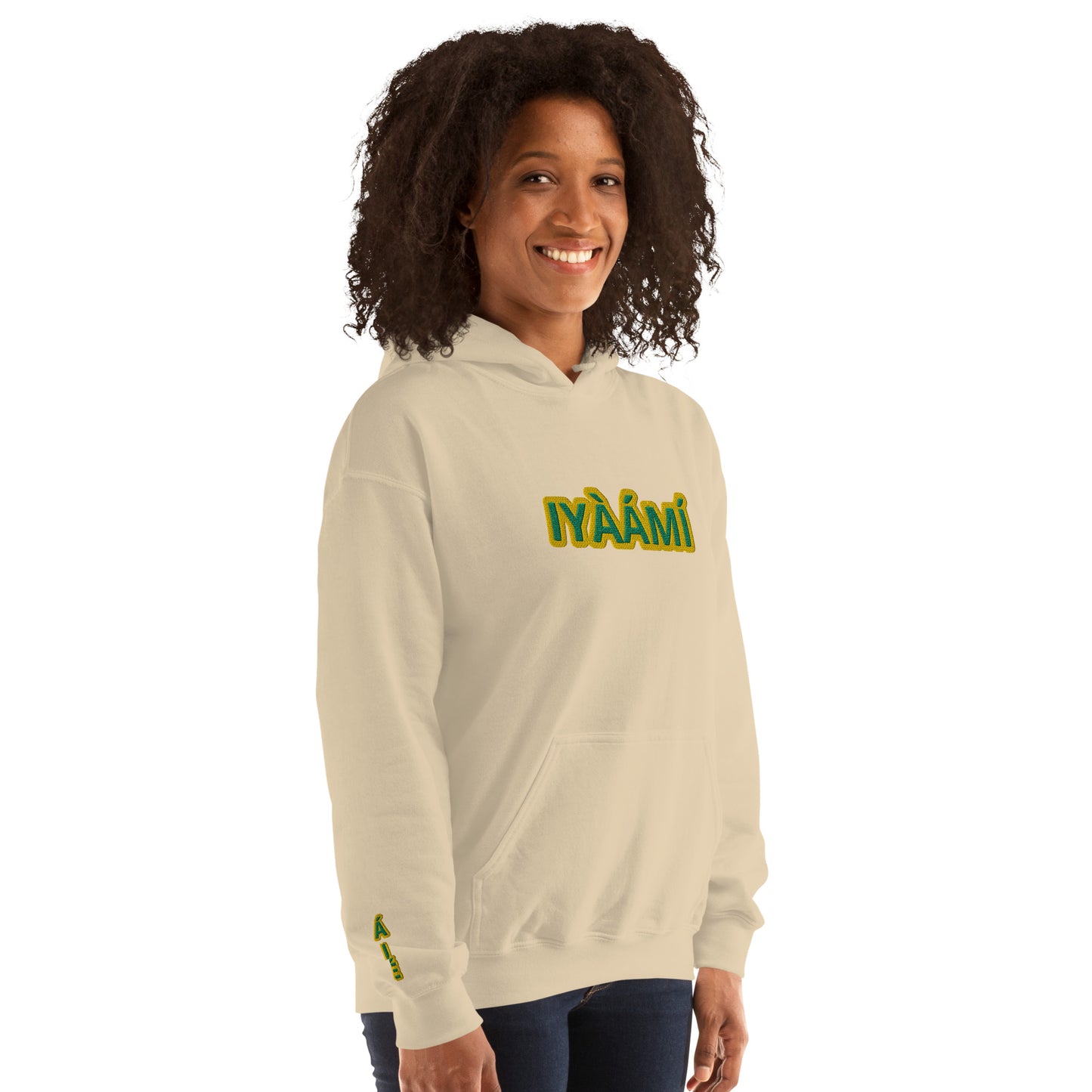 Egbe Iré ÀWO Logo Iyaami Ájé embroidered IFA Awo Lucumi Unisex Hoodie