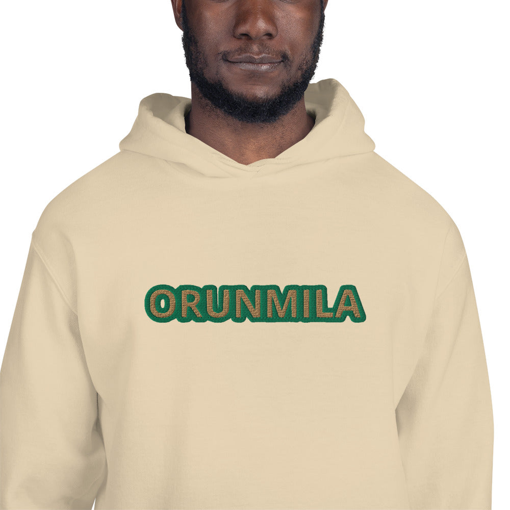 Egbe Iré ÀWO Logo Orunmila embroidered IFA Isese Reverse Unisex Hoodie