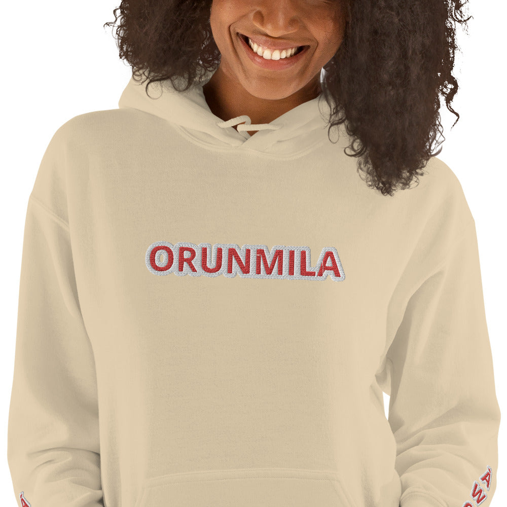 Egbe Iré ÀWO Logo Orunmila embroidered Aje 4 Unisex Hoodie