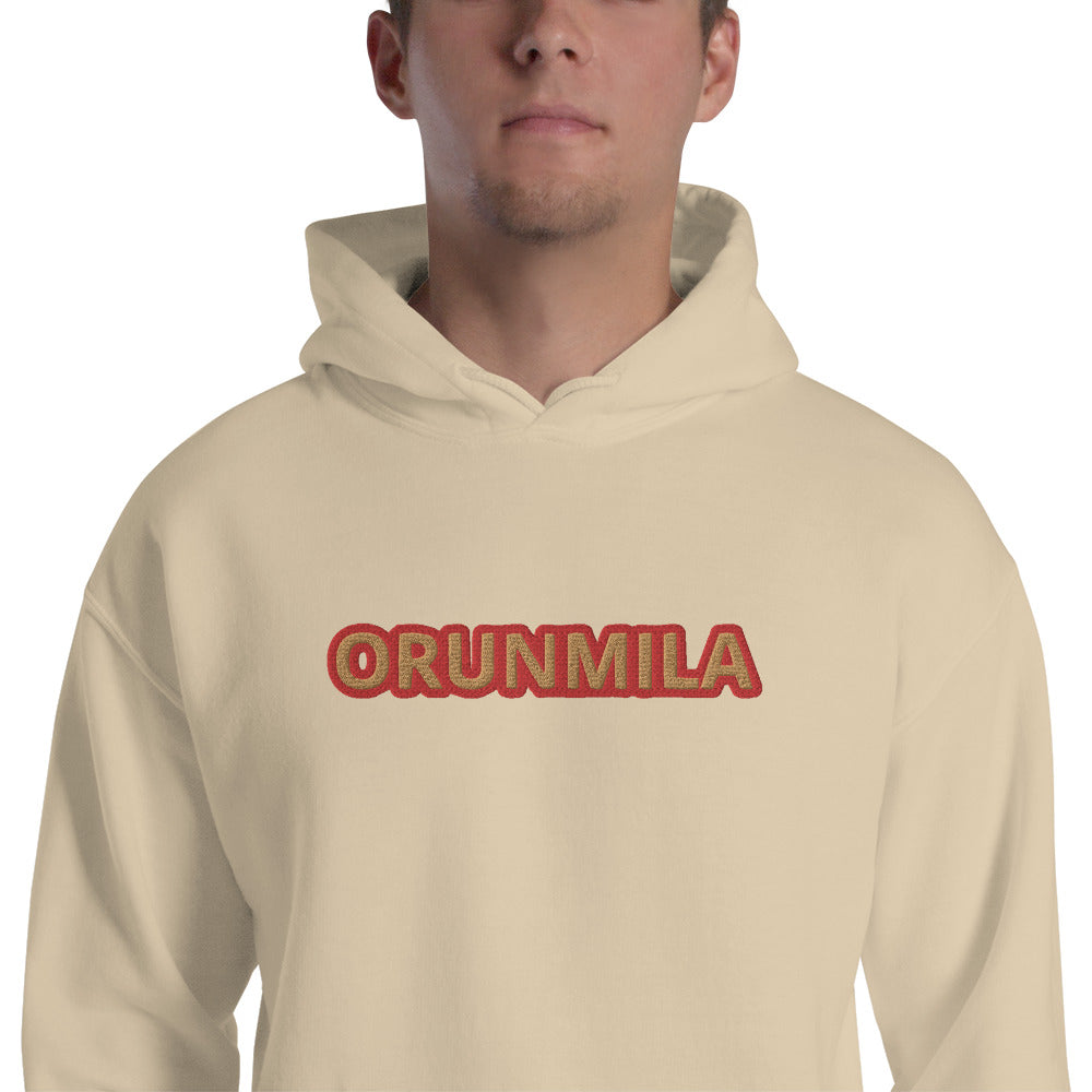 Egbe Iré ÀWO Logo Orunmila embroidered IFA  Gold/Red Unisex Hoodie