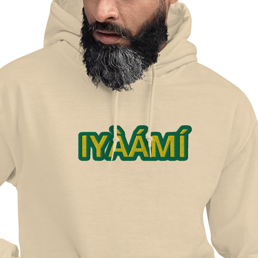 Egbe Iré ÀWO Logo Iyaami Ájé embroidered IFA Awo Lucumi Reverse Unisex Hoodie