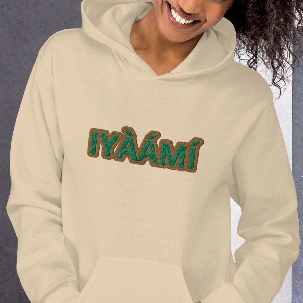 Egbe Iré ÀWO Logo Iyaami Ájé embroidered IFA Awo  Isese Hoodie