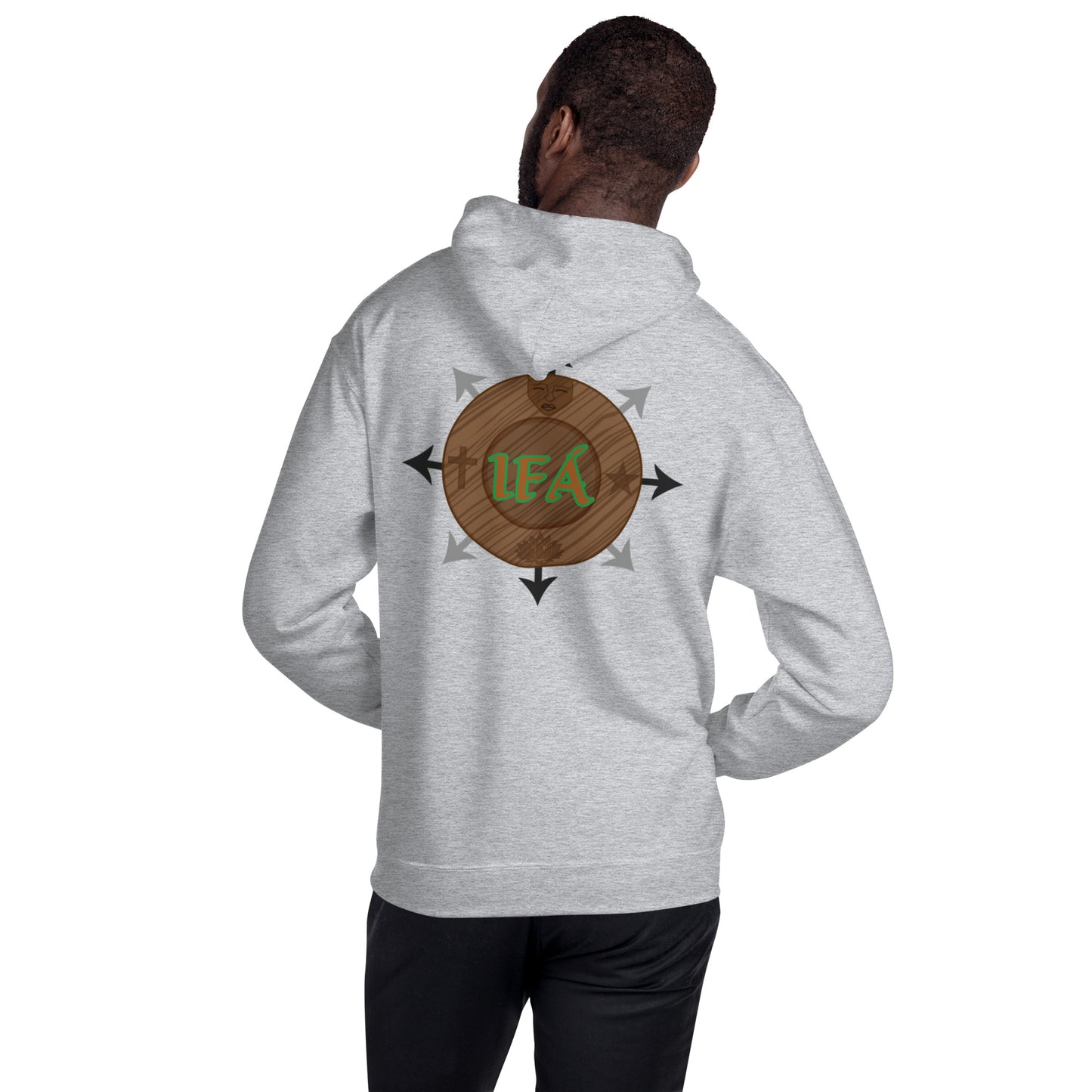 Egbe Iré ÀWO Logo Orunmila embroidered IFA Isese Reverse Unisex Hoodie