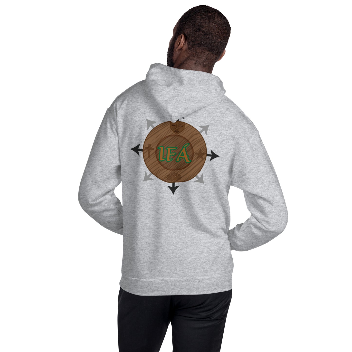 Egbe Iré ÀWO Logo Iyaami Ájé embroidered IFA Awo  Isese Reverse Hoodie