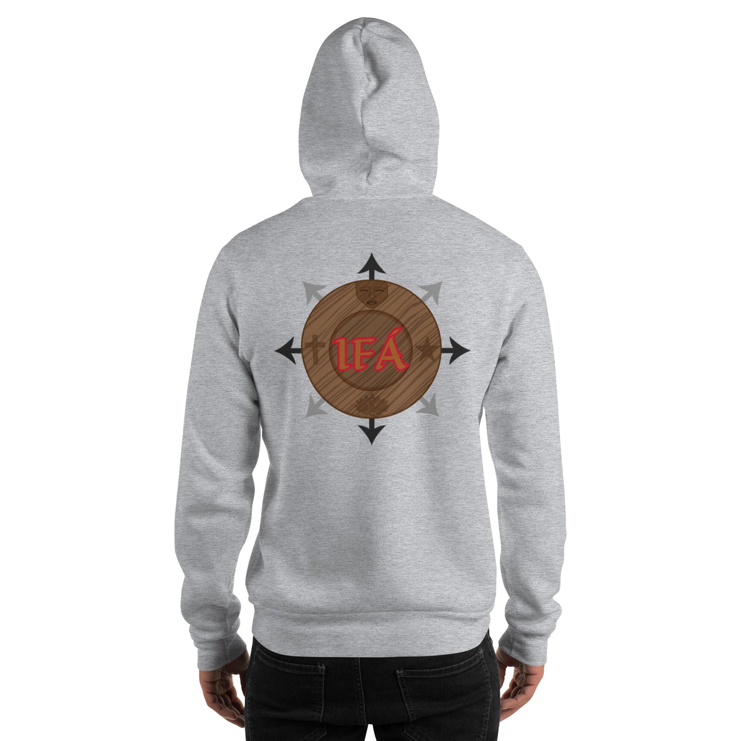 Egbe Iré ÀWO Logo Orunmila embroidered IFA  Gold/Red Unisex Hoodie