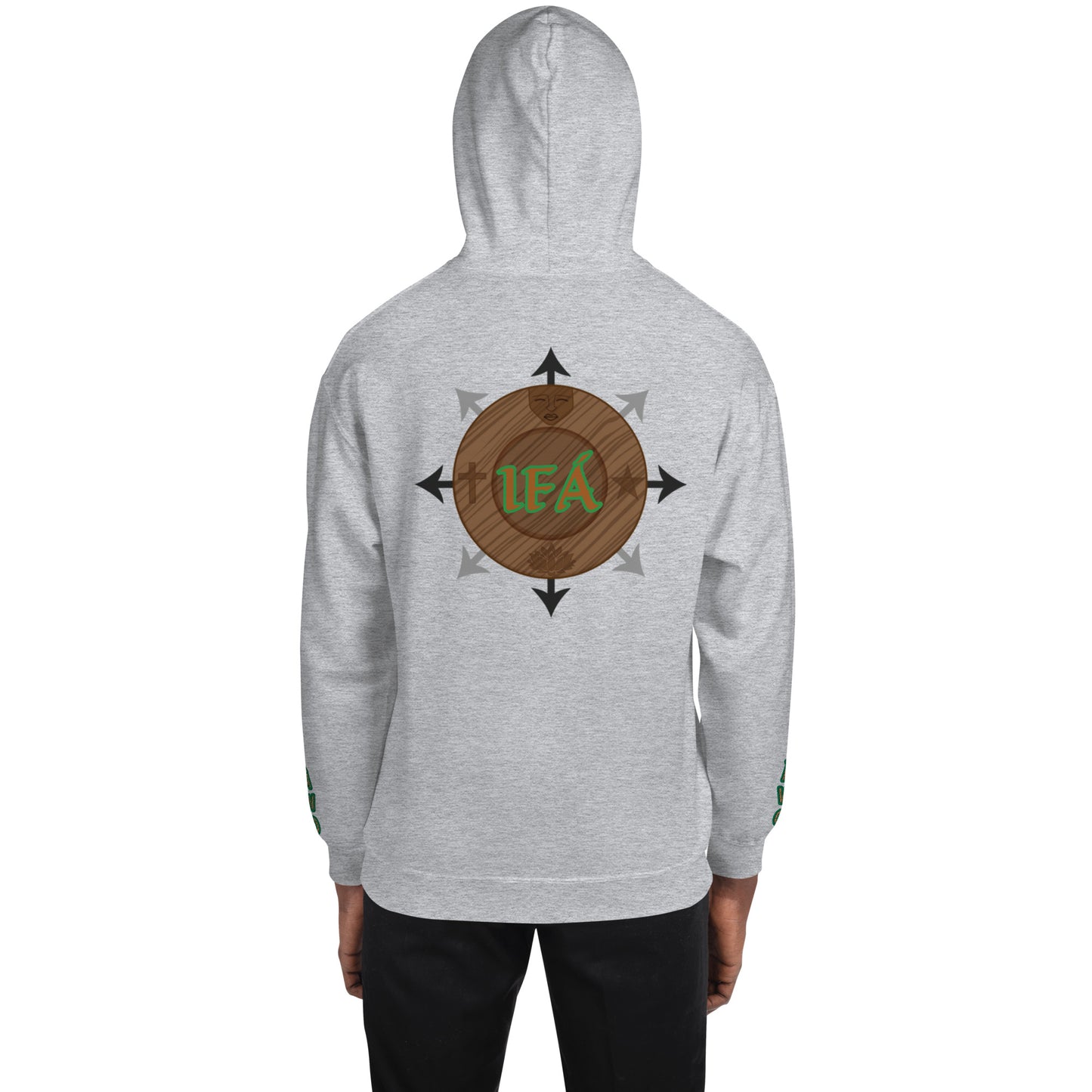 Egbe Iré ÀWO Logo Orunmila embroidered IFA Isese Reverse Unisex Hoodie