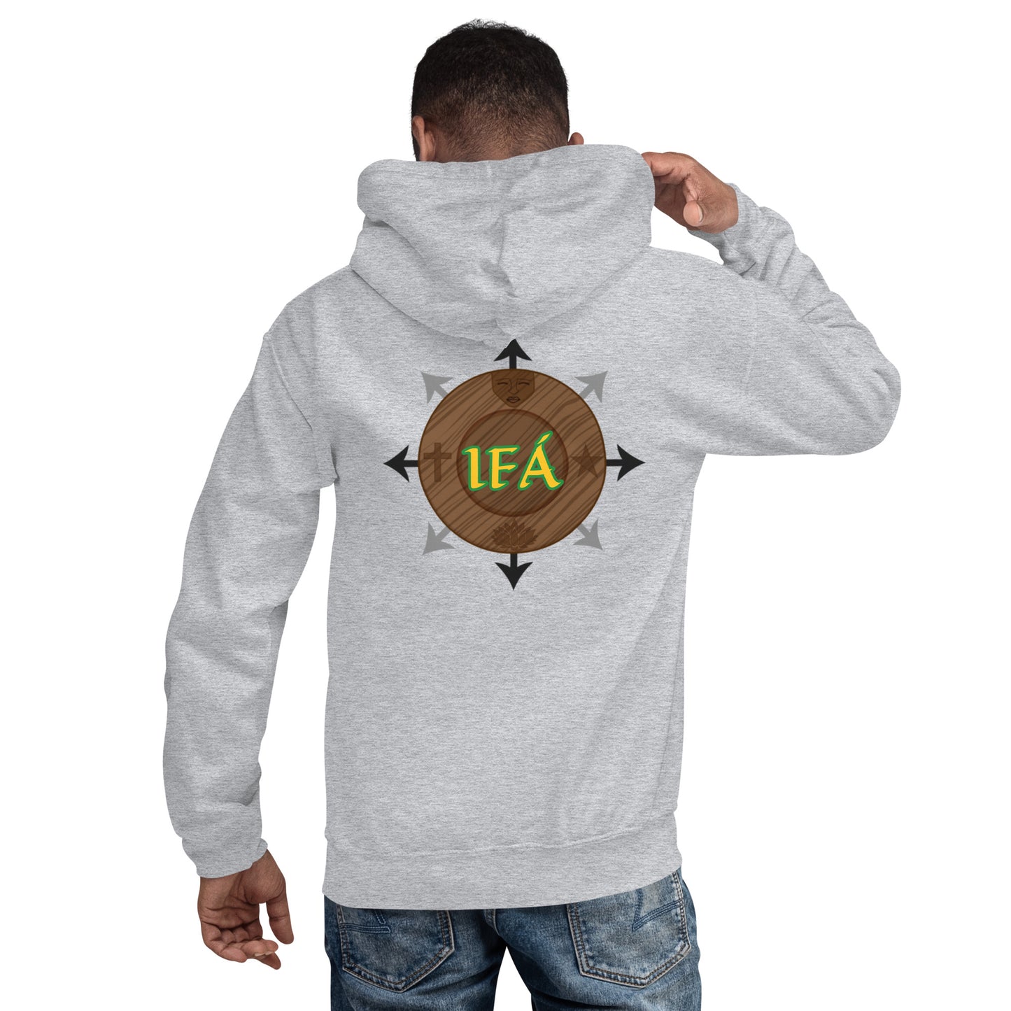 Egbe Iré ÀWO Logo Iyaami Ájé embroidered IFA Awo Lucumi Reverse Unisex Hoodie