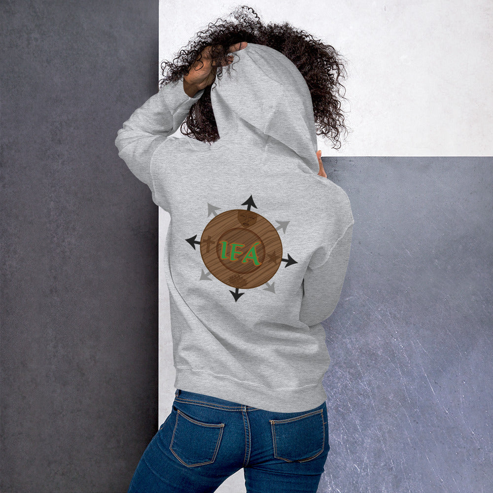 Egbe Iré ÀWO Logo Iyaami Ájé embroidered IFA Awo  Isese Hoodie