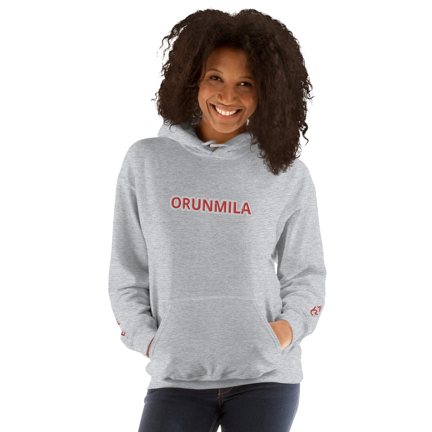 Egbe Iré ÀWO Logo Orunmila embroidered Aje 4 Unisex Hoodie