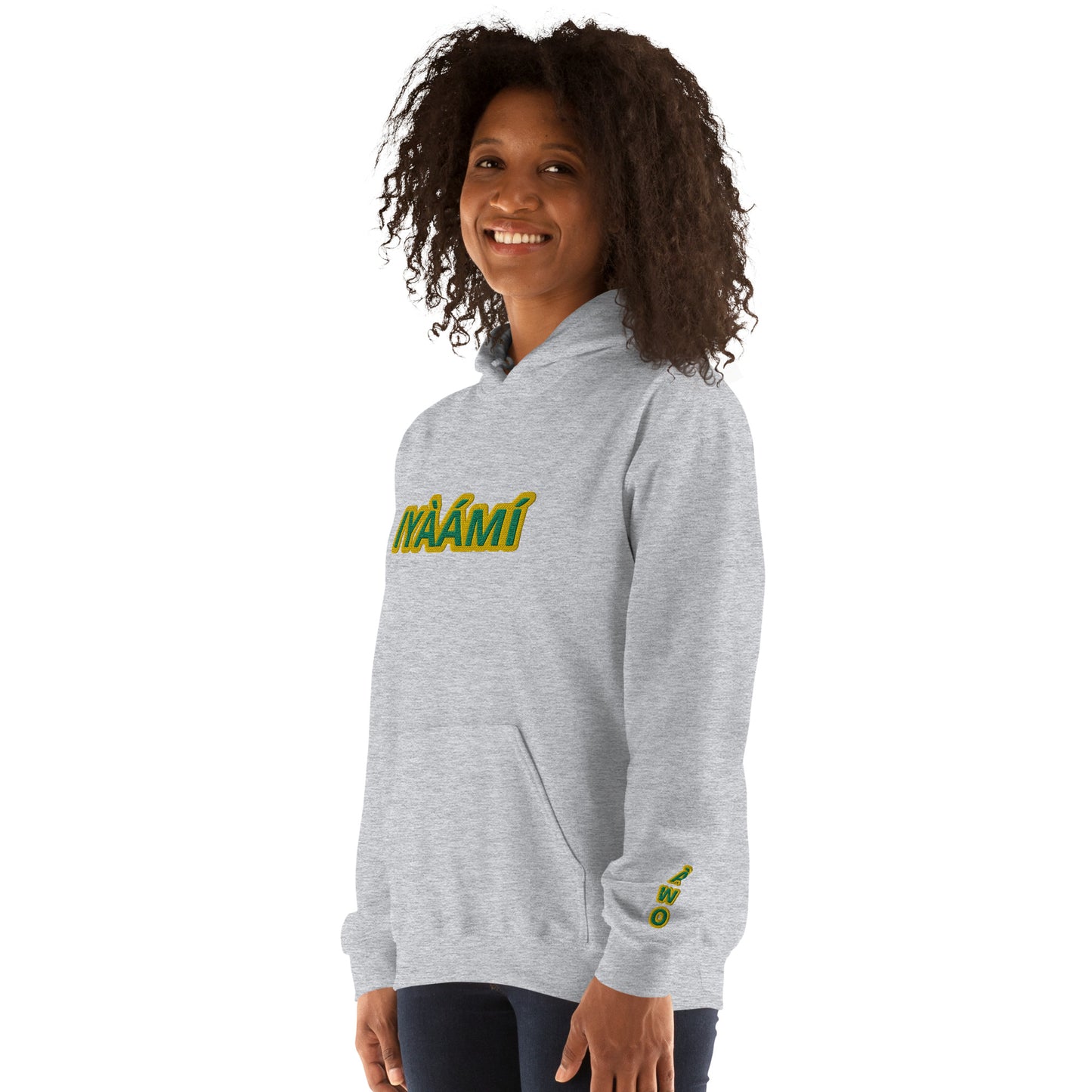 Egbe Iré ÀWO Logo Iyaami Ájé embroidered IFA Awo Lucumi Unisex Hoodie