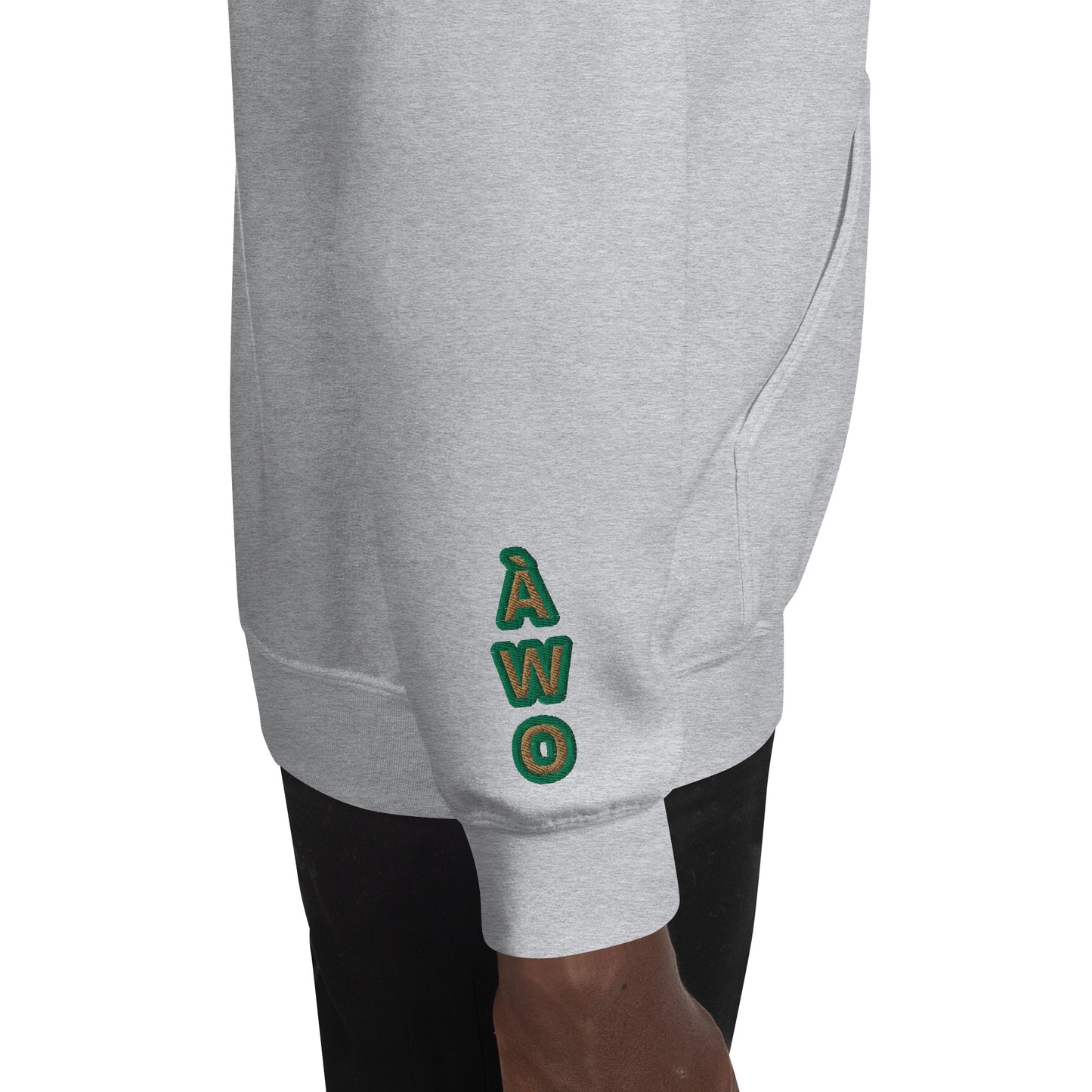 Egbe Iré ÀWO Logo Orunmila embroidered IFA Isese Reverse Unisex Hoodie