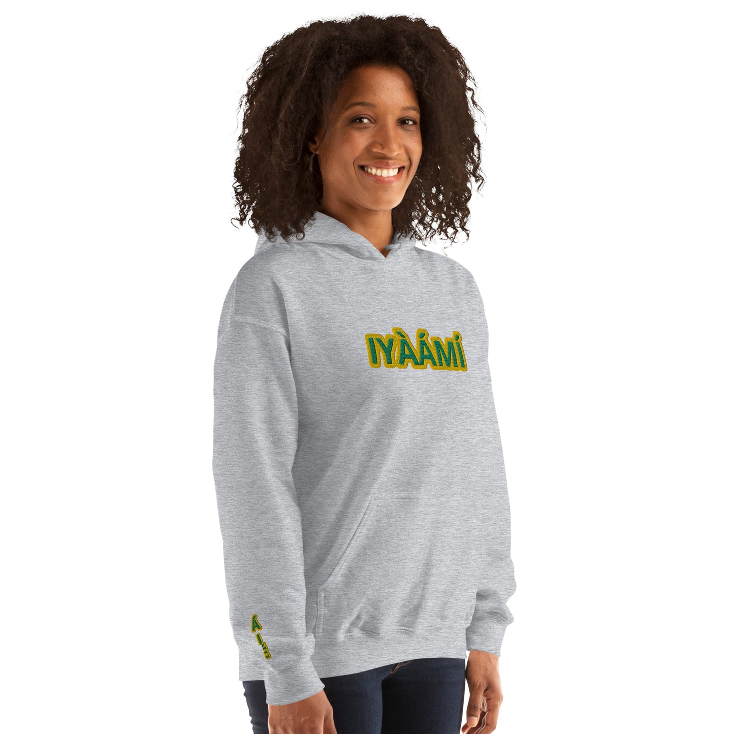 Egbe Iré ÀWO Logo Iyaami Ájé embroidered IFA Awo Lucumi Unisex Hoodie