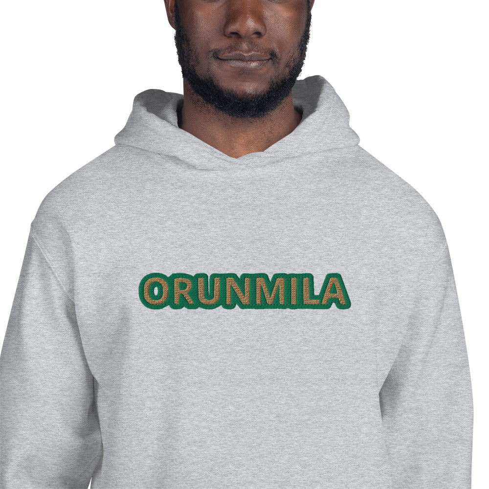 Egbe Iré ÀWO Logo Orunmila embroidered IFA Isese Reverse Unisex Hoodie