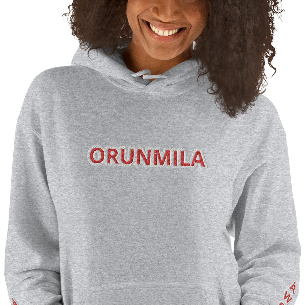 Egbe Iré ÀWO Logo Orunmila embroidered Aje 4 Unisex Hoodie