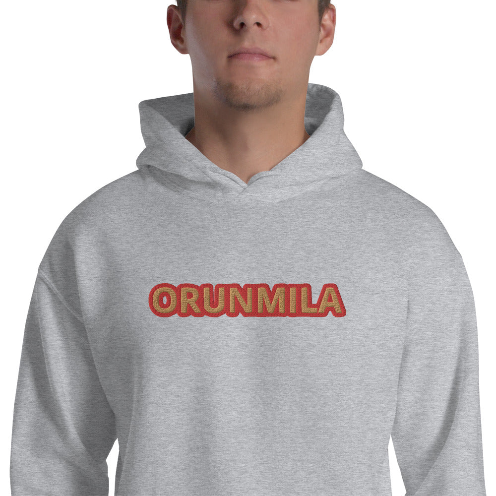 Egbe Iré ÀWO Logo Orunmila embroidered IFA  Gold/Red Unisex Hoodie