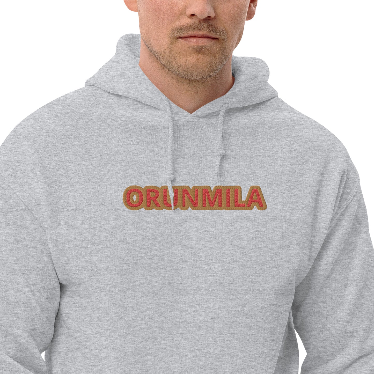 Egbe Ire Awo Logo Orunmila embroidered IFA Isese Red/Gold Unisex Hoodie