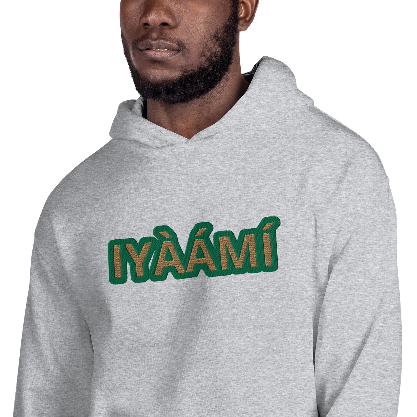 Egbe Iré ÀWO Logo Iyaami Ájé embroidered IFA Awo  Isese Reverse Hoodie