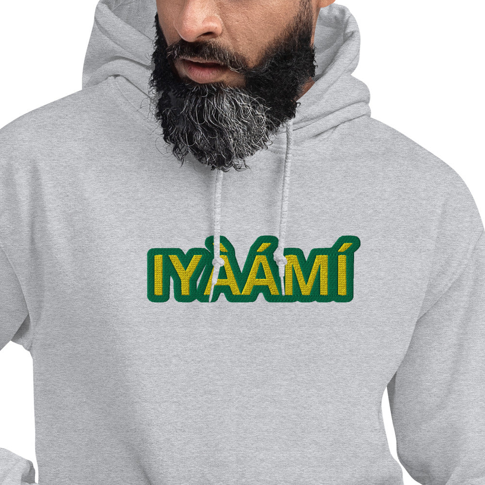 Egbe Iré ÀWO Logo Iyaami Ájé embroidered IFA Awo Lucumi Reverse Unisex Hoodie