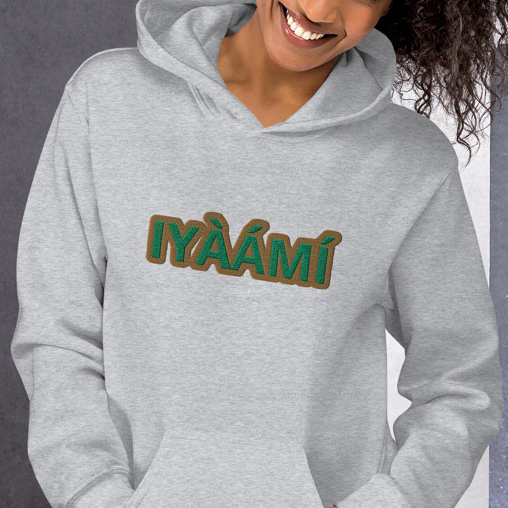 Egbe Iré ÀWO Logo Iyaami Ájé embroidered IFA Awo  Isese Hoodie