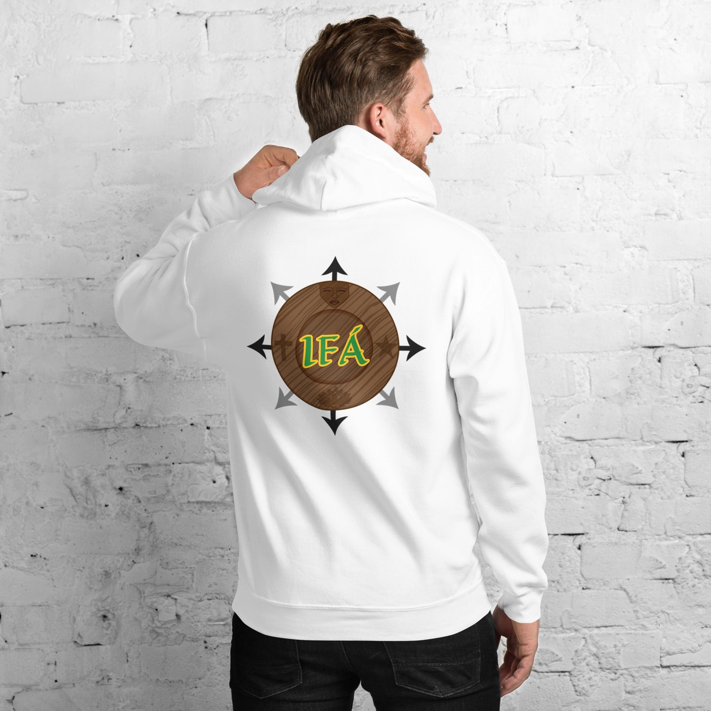 Egbe Iré Àwo Logo IFA Lucumi Orunmila embroidered Unisex Hoodie