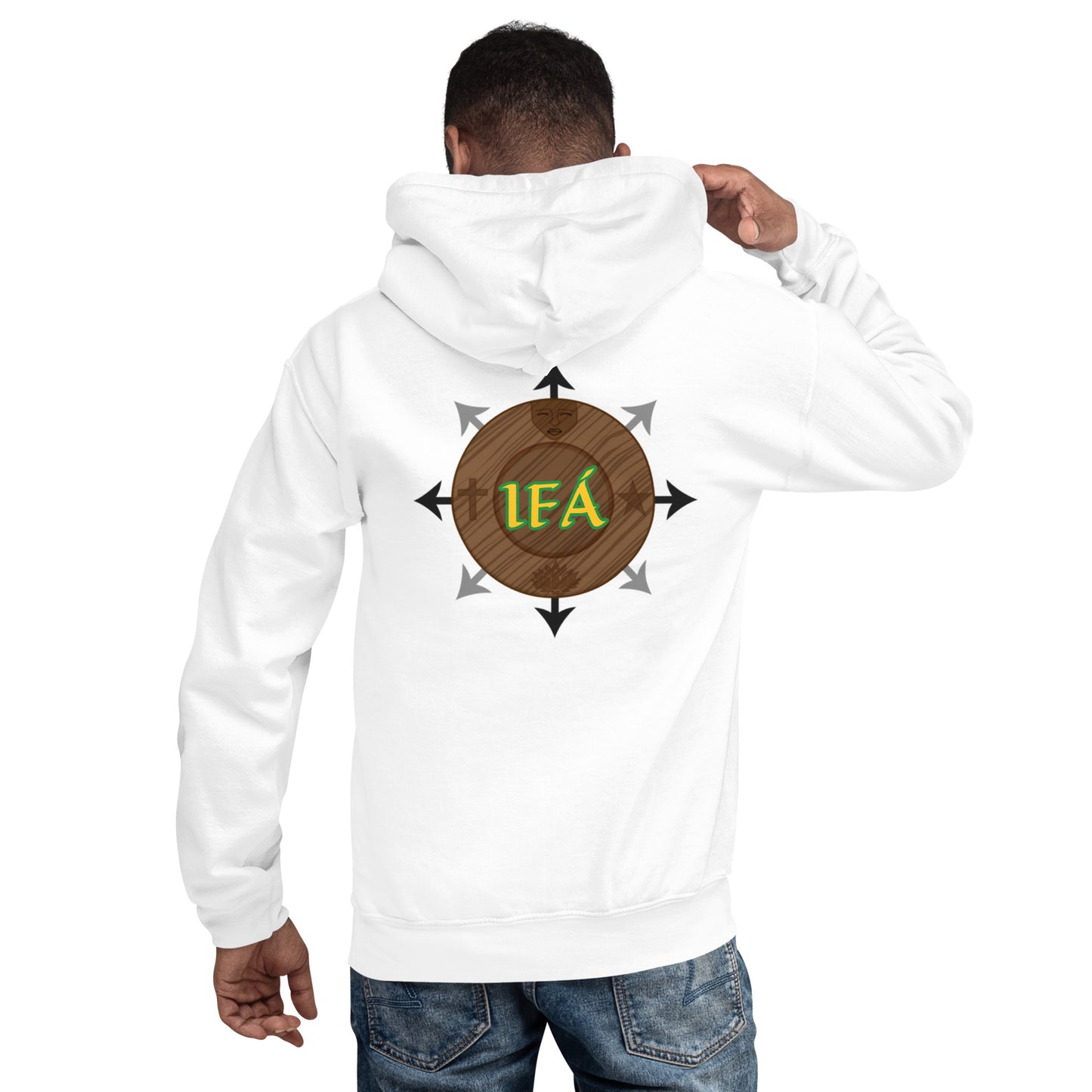 Egbe Iré ÀWO Logo Iyaami Ájé embroidered IFA Awo Lucumi Reverse Unisex Hoodie