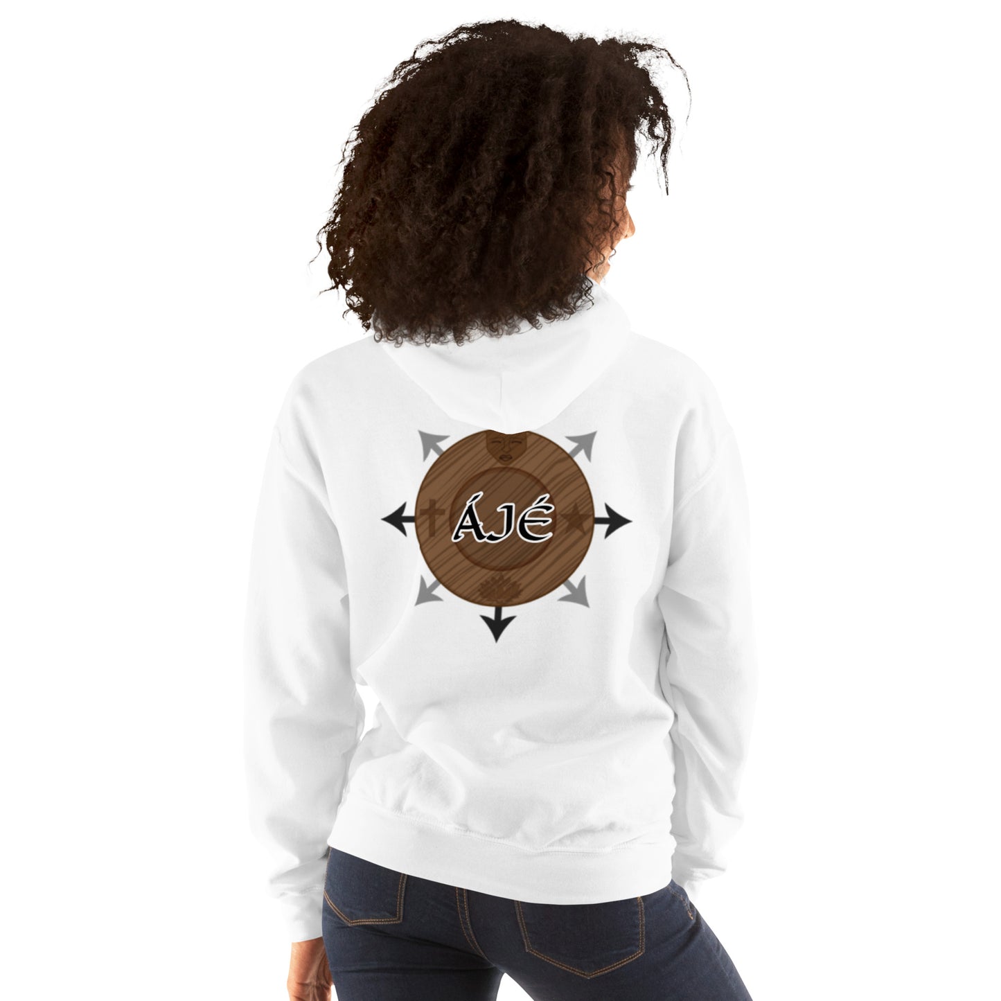 Egbe Iré ÀWO Logo iyaami embroidered Aje 3 Unisex Hoodie