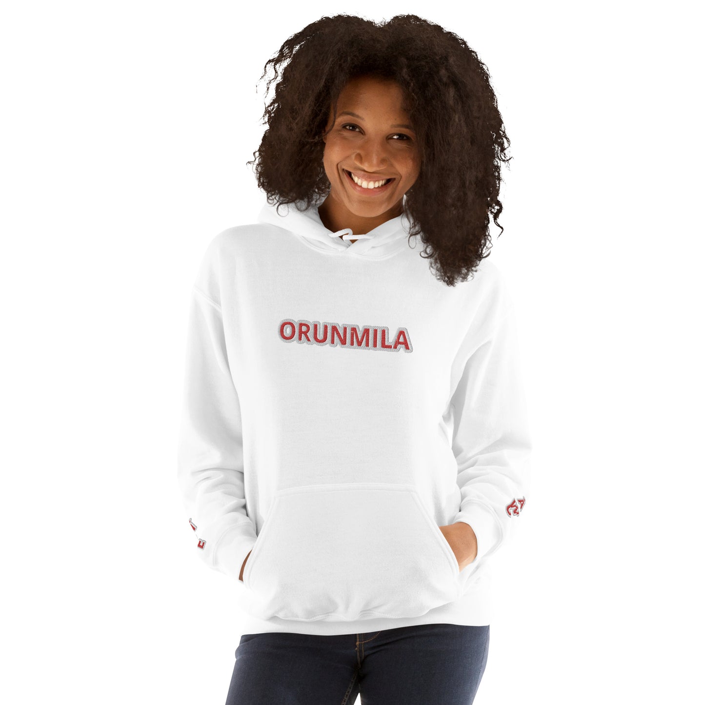 Egbe Iré ÀWO Logo Orunmila embroidered Aje 4 Unisex Hoodie