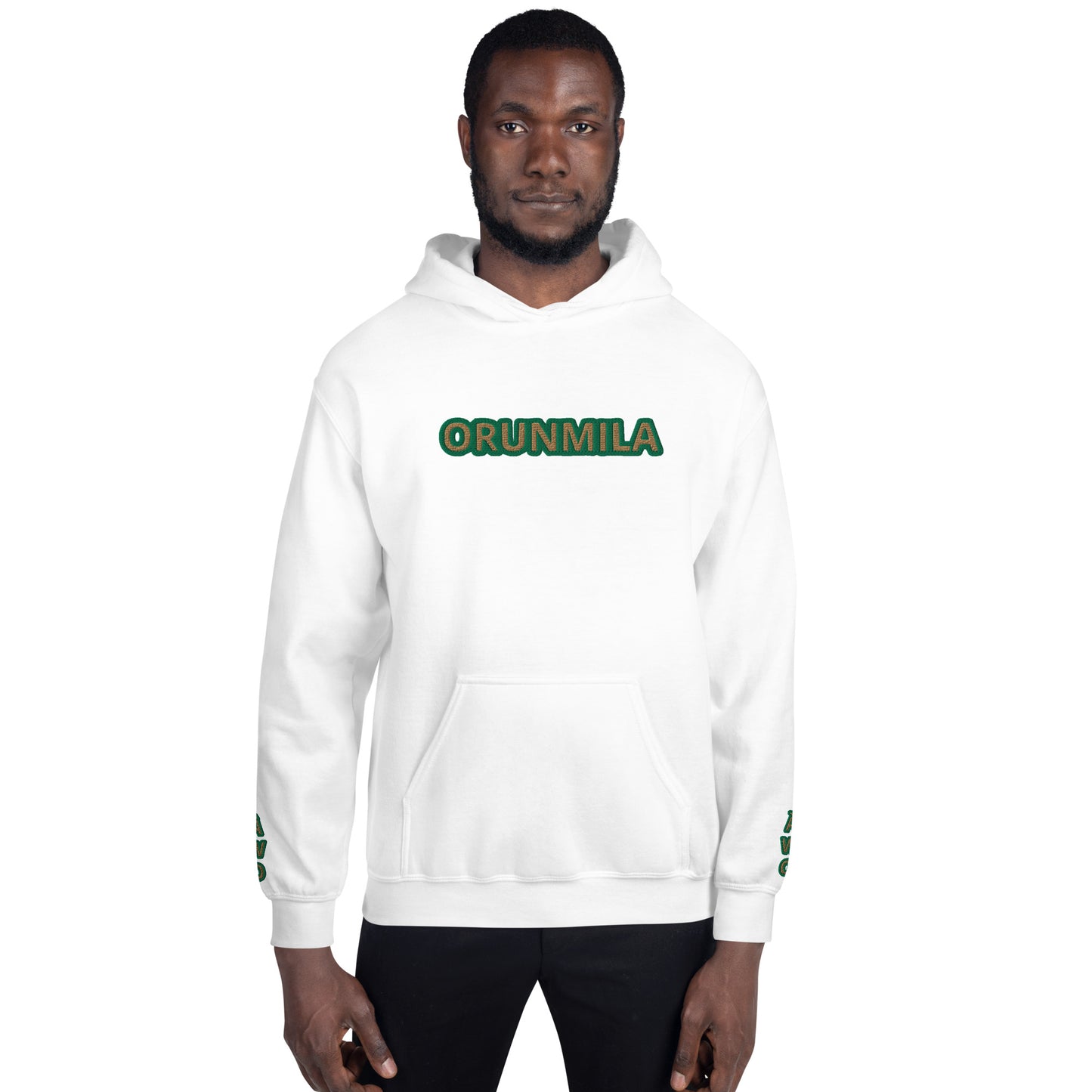 Egbe Iré ÀWO Logo Orunmila embroidered IFA Isese Reverse Unisex Hoodie