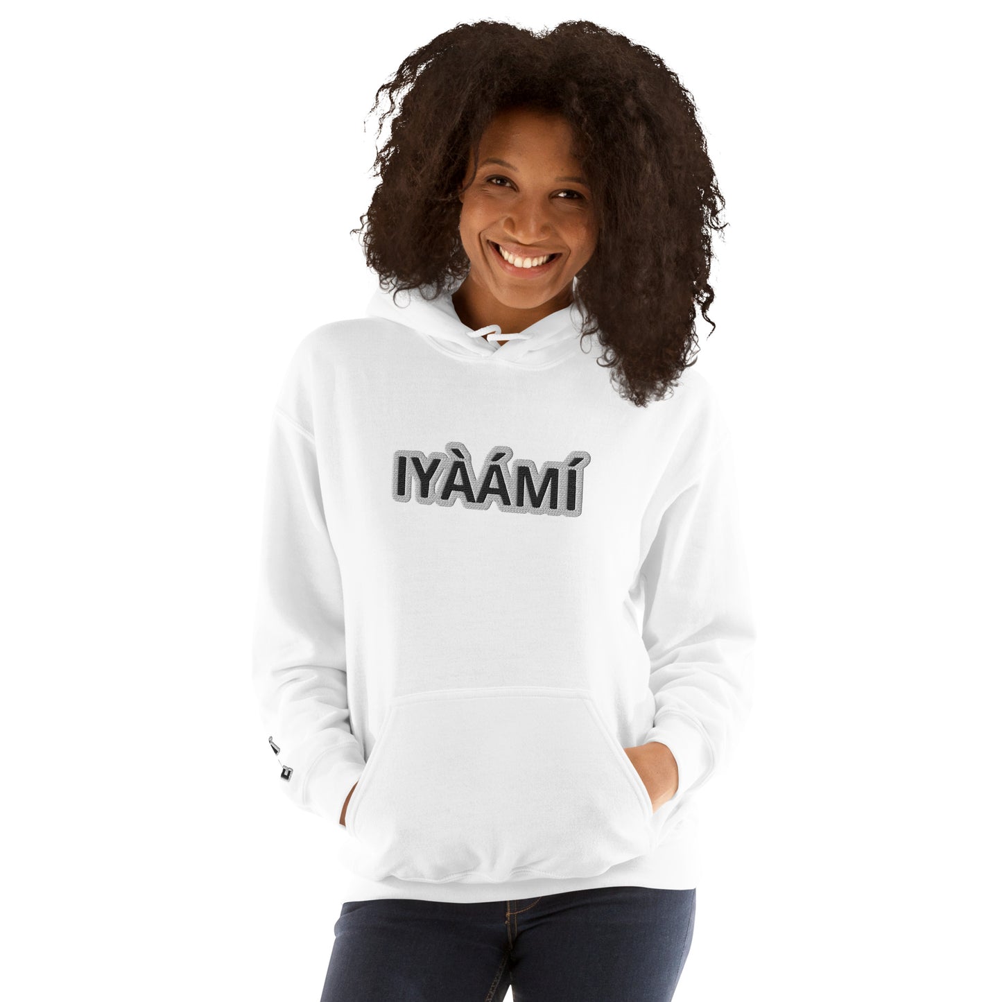 Egbe Iré ÀWO Logo iyaami embroidered Aje 3 Unisex Hoodie