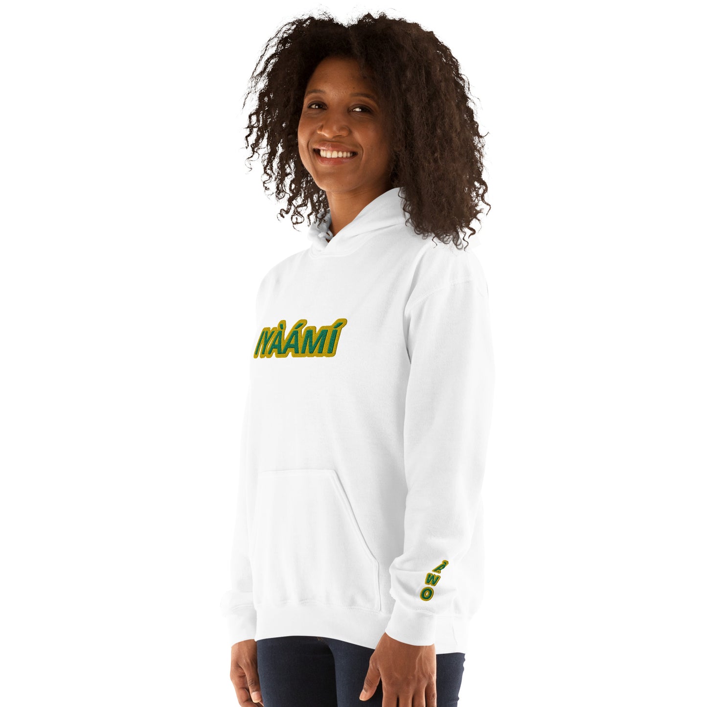 Egbe Iré ÀWO Logo Iyaami Ájé embroidered IFA Awo Lucumi Unisex Hoodie