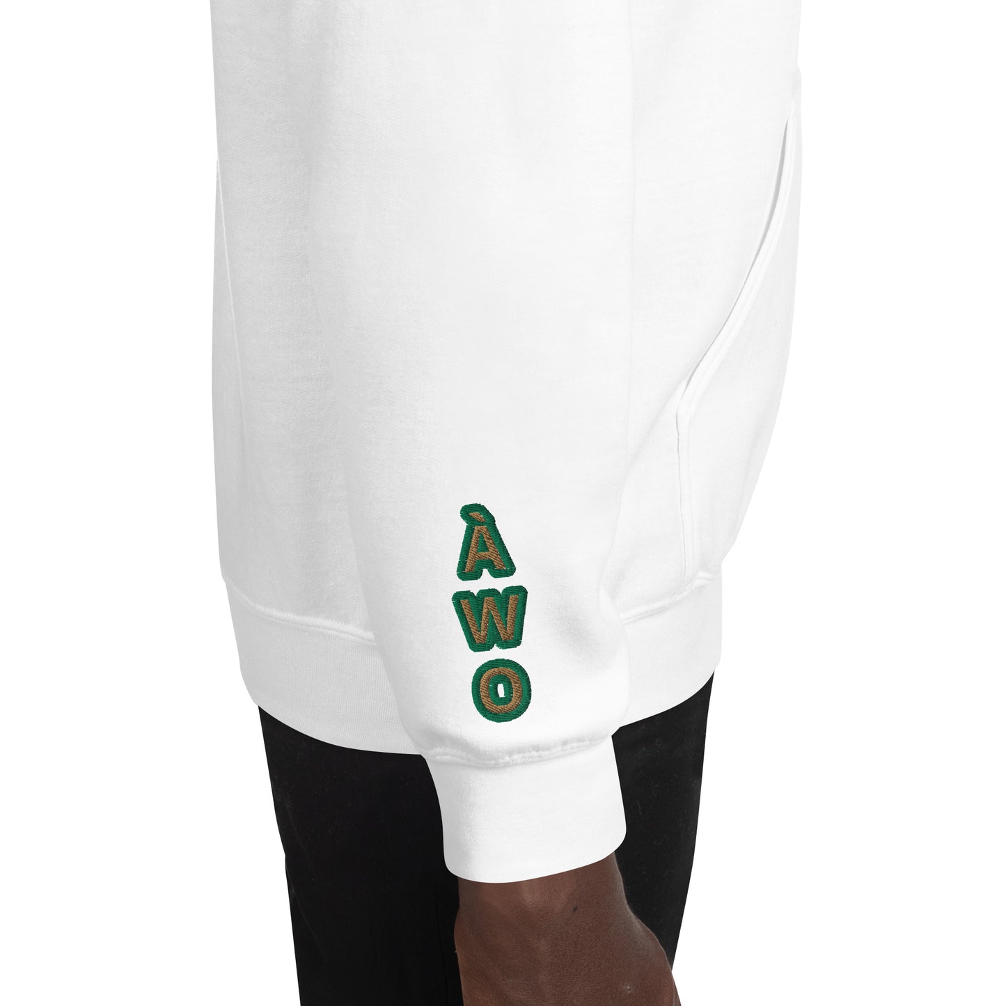 Egbe Iré ÀWO Logo Orunmila embroidered IFA Isese Reverse Unisex Hoodie