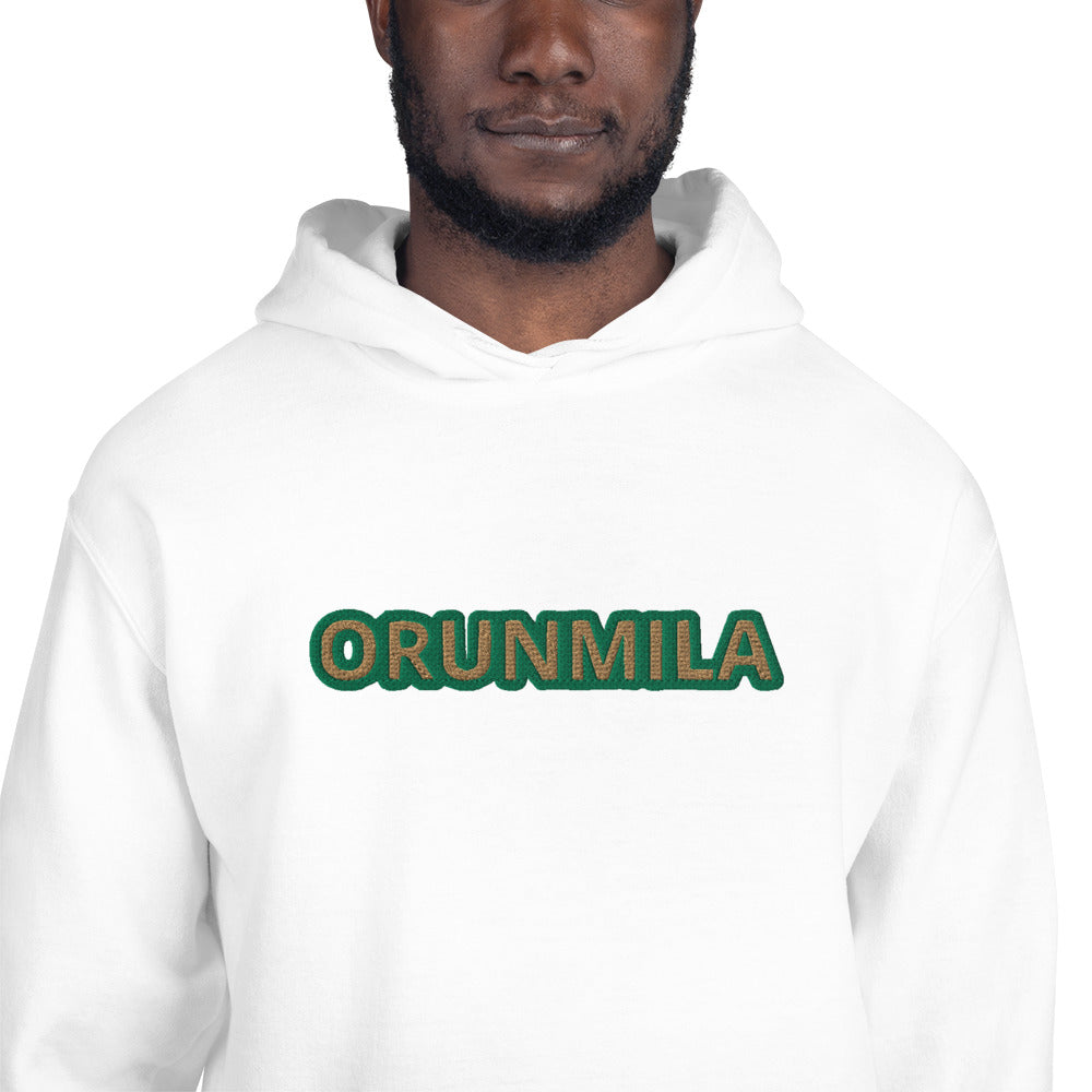 Egbe Iré ÀWO Logo Orunmila embroidered IFA Isese Reverse Unisex Hoodie