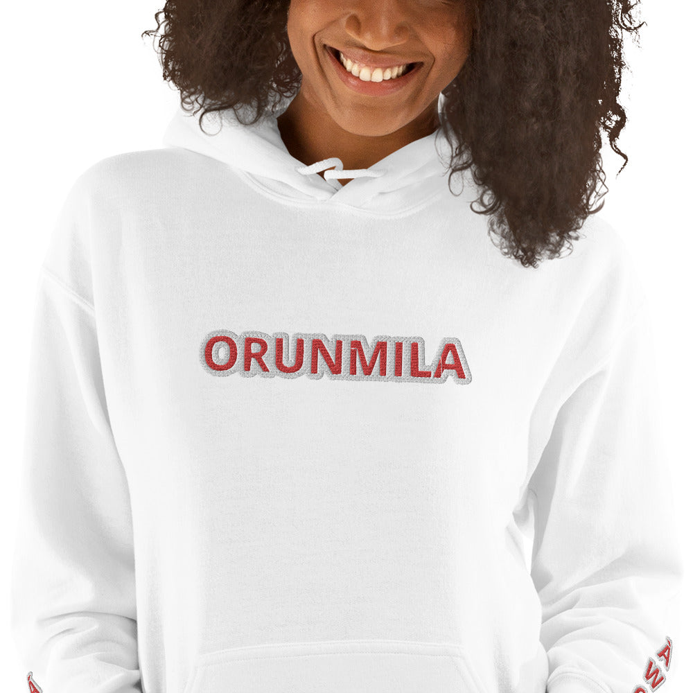 Egbe Iré ÀWO Logo Orunmila embroidered Aje 4 Unisex Hoodie